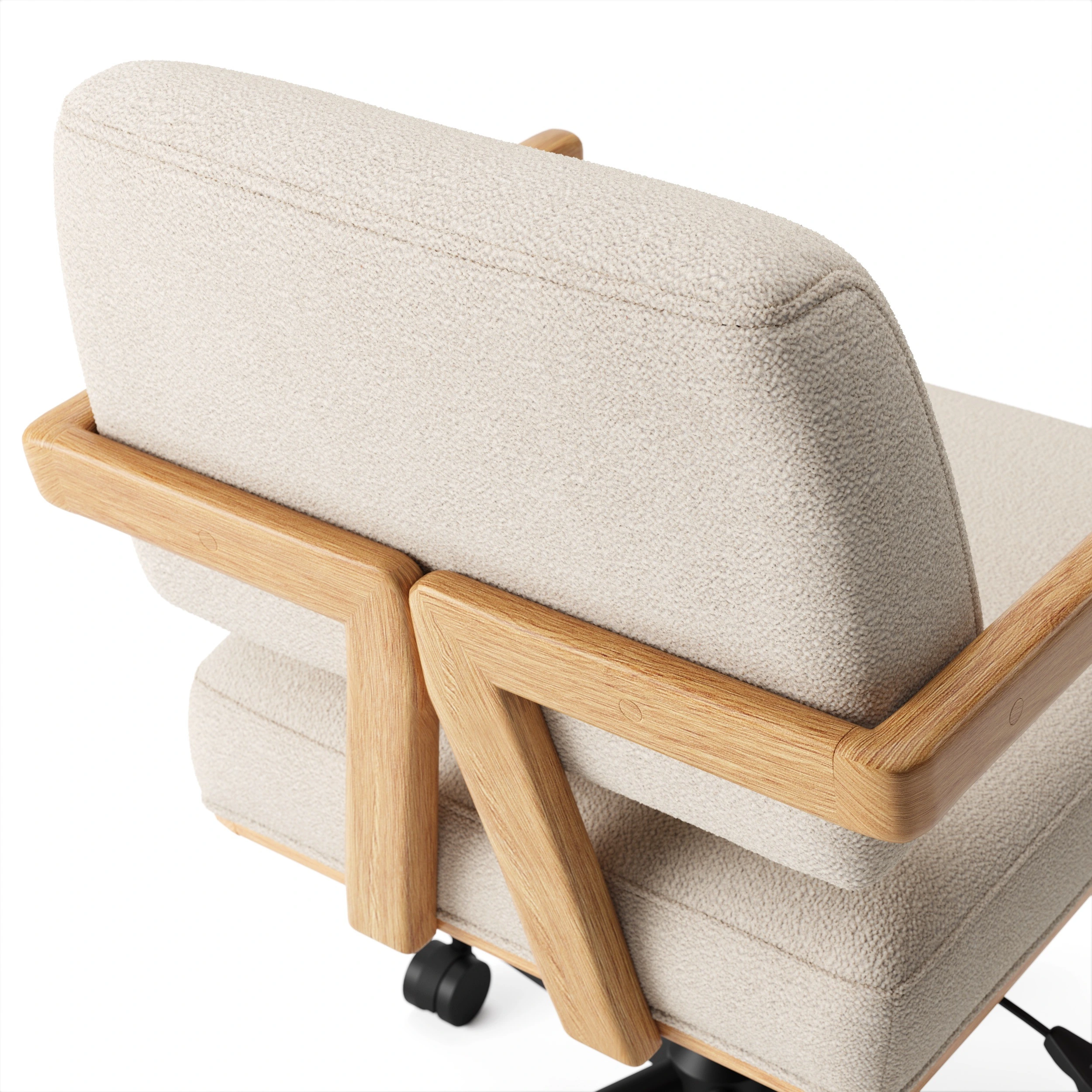 Aquila Office Chair - Ivory Wool Bouclé - Image 10
