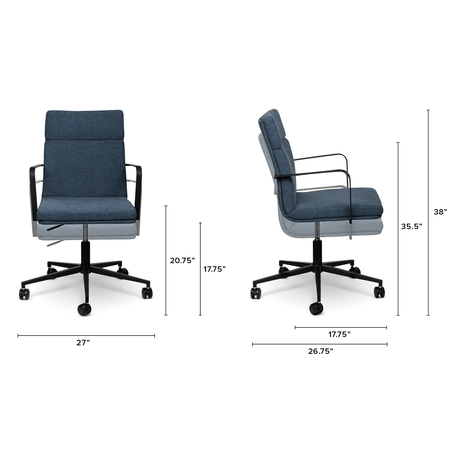 Gerven Office Chair - Ultramarine Blue - Image 2