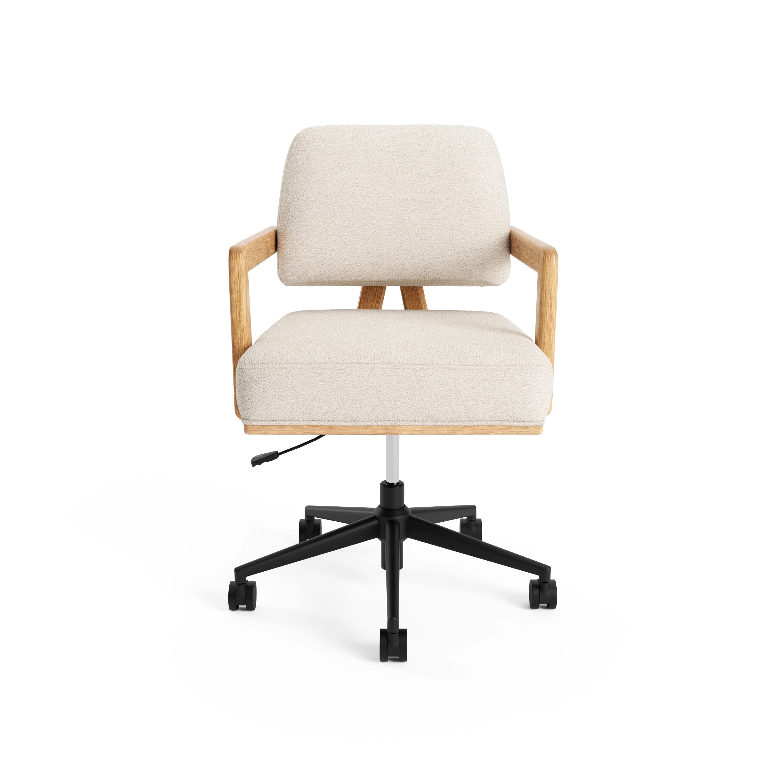 Aquila Office Chair - Ivory Wool Bouclé - Image 8