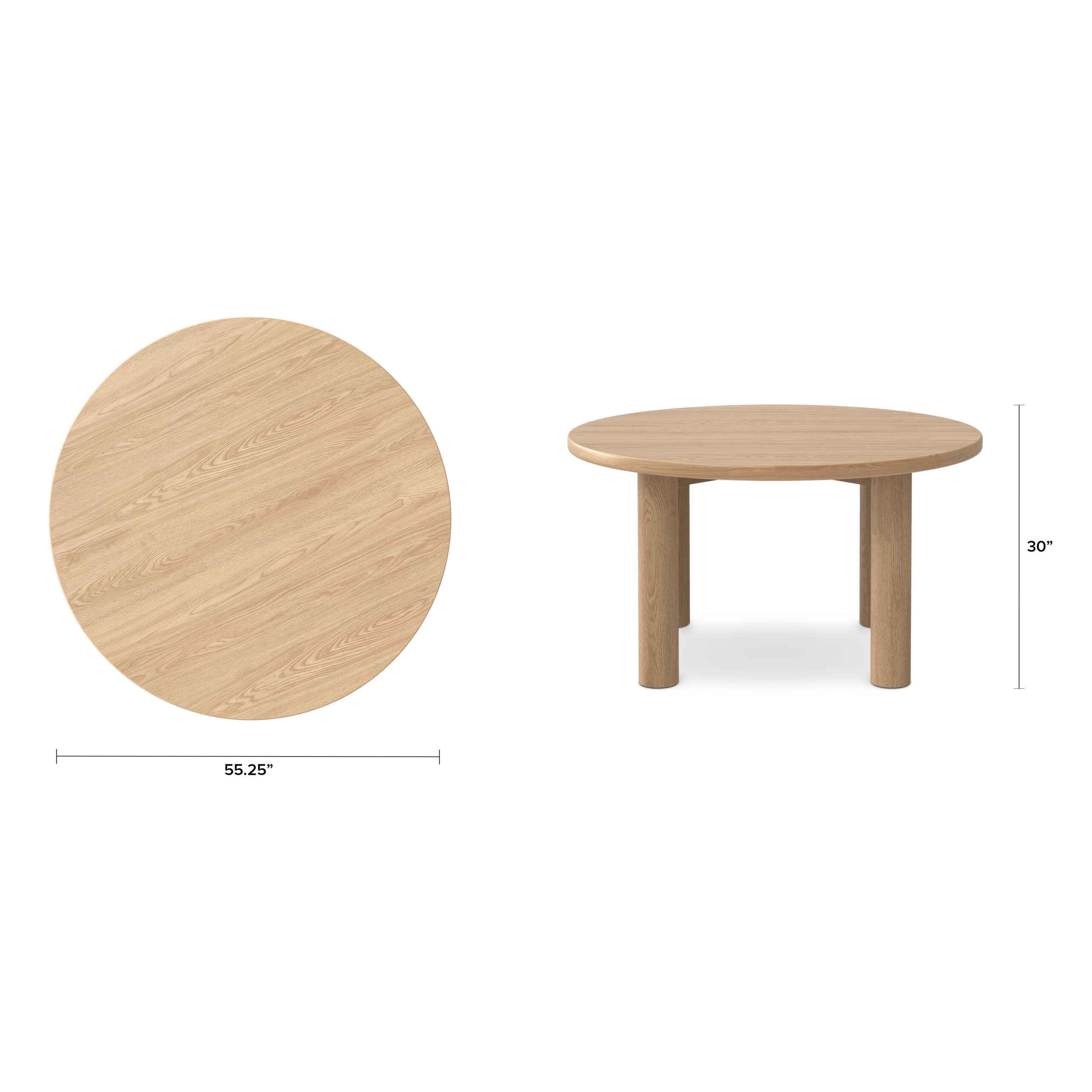 Adel 55.5_ Round Dining Table - White Oak-20260127T134010Z-3-001 - Image 3