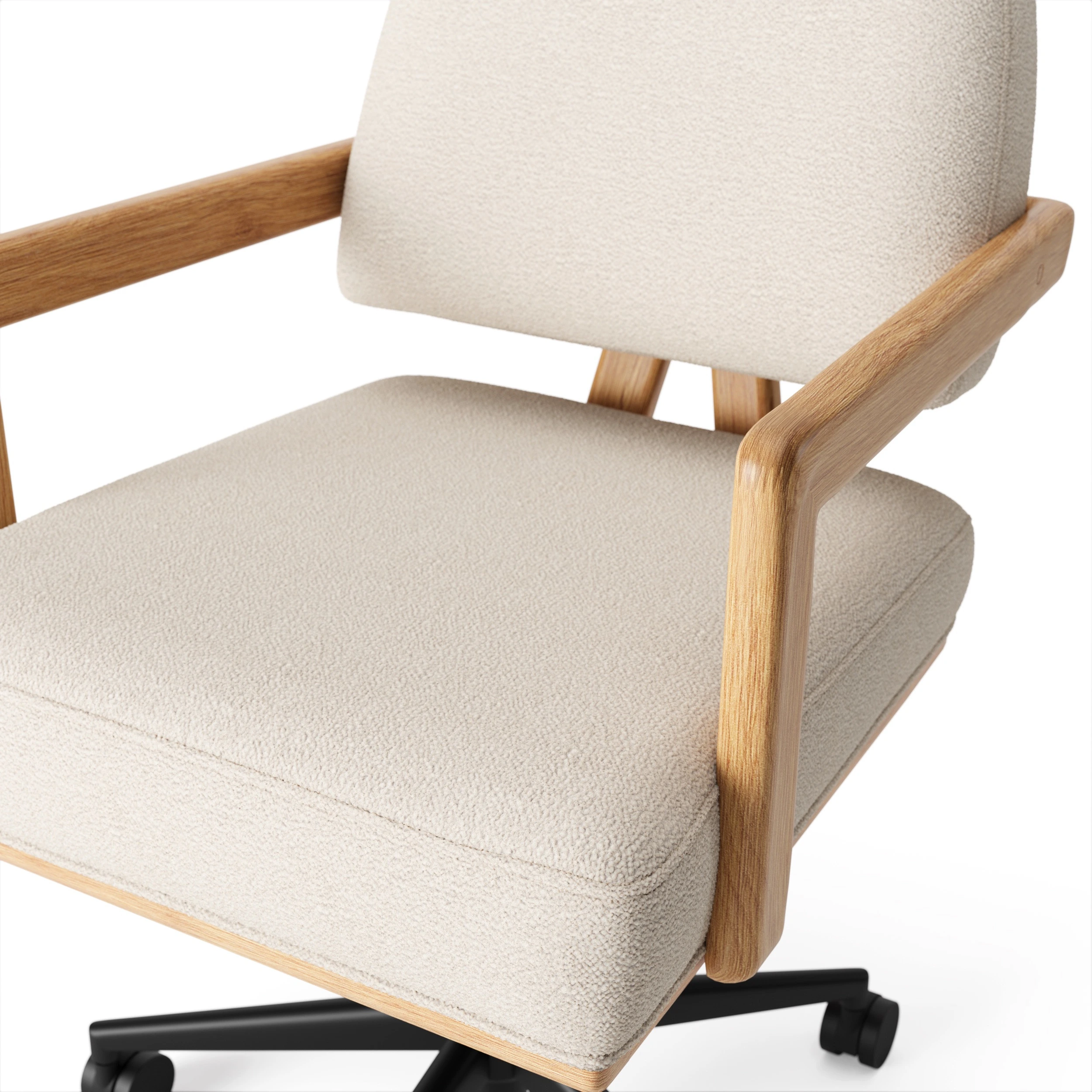 Aquila Office Chair - Ivory Wool Bouclé - Image 7