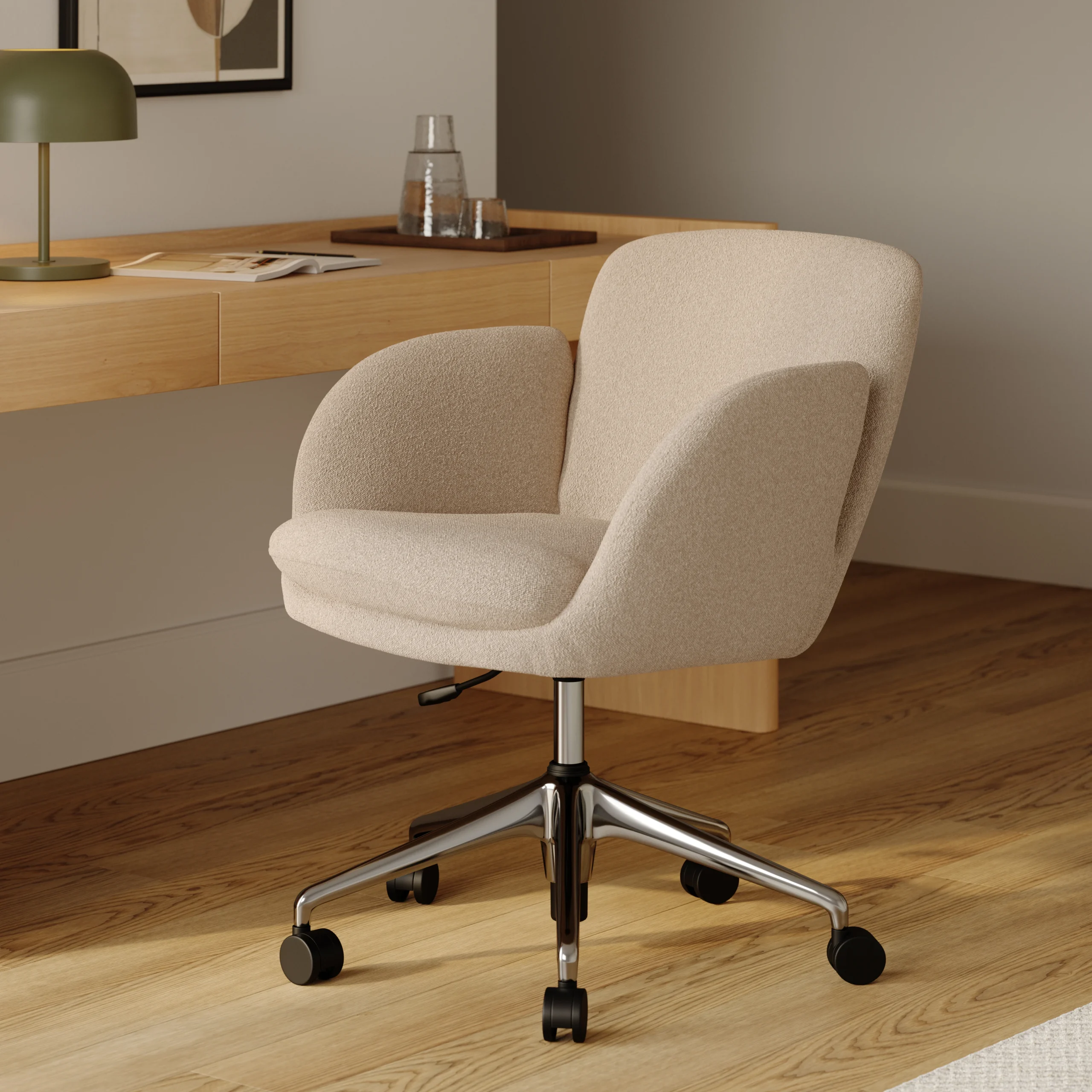 Bea Office Chair - Ratine Buff - Image 12