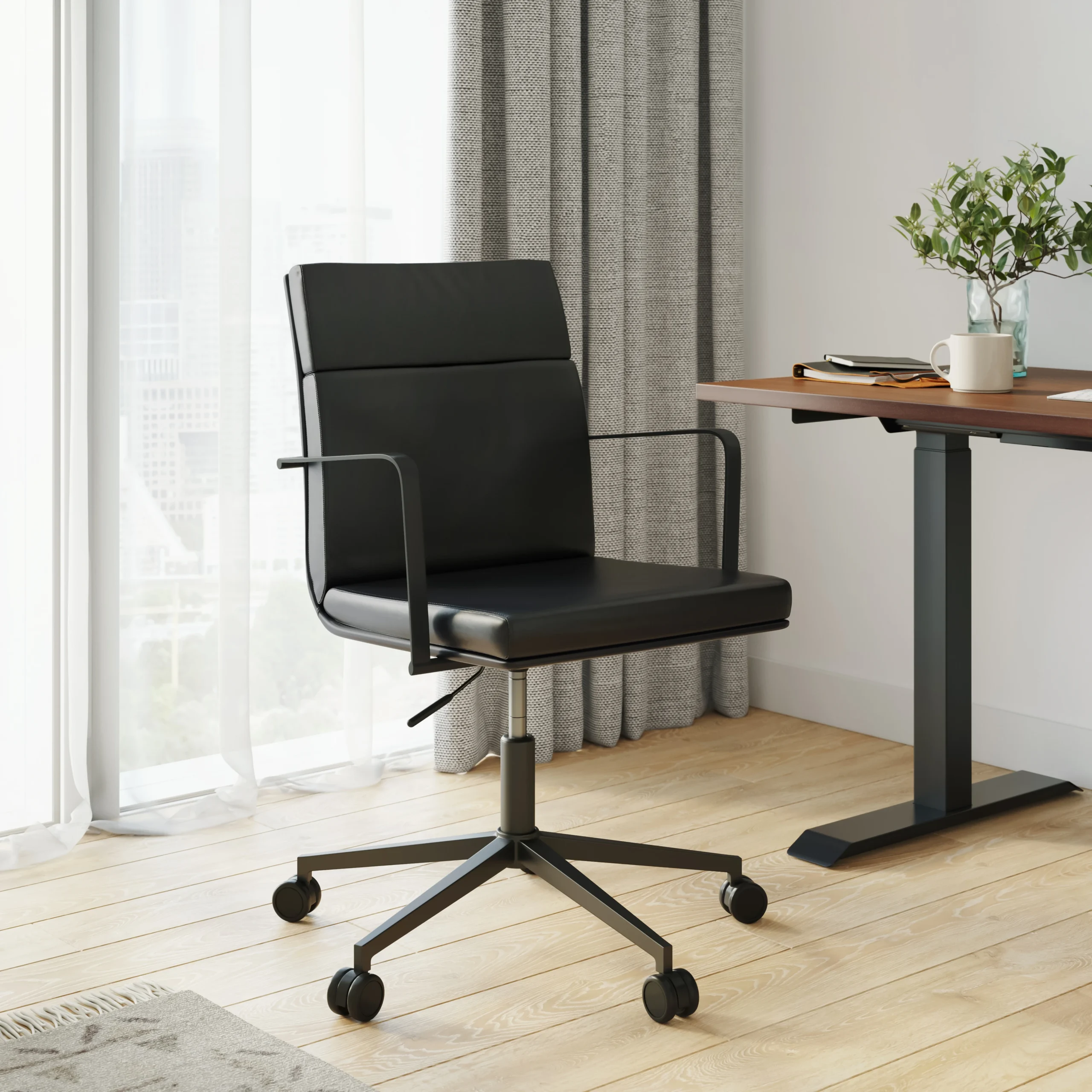 Gerven Leather Office Chair - Oxford Black - Image 14