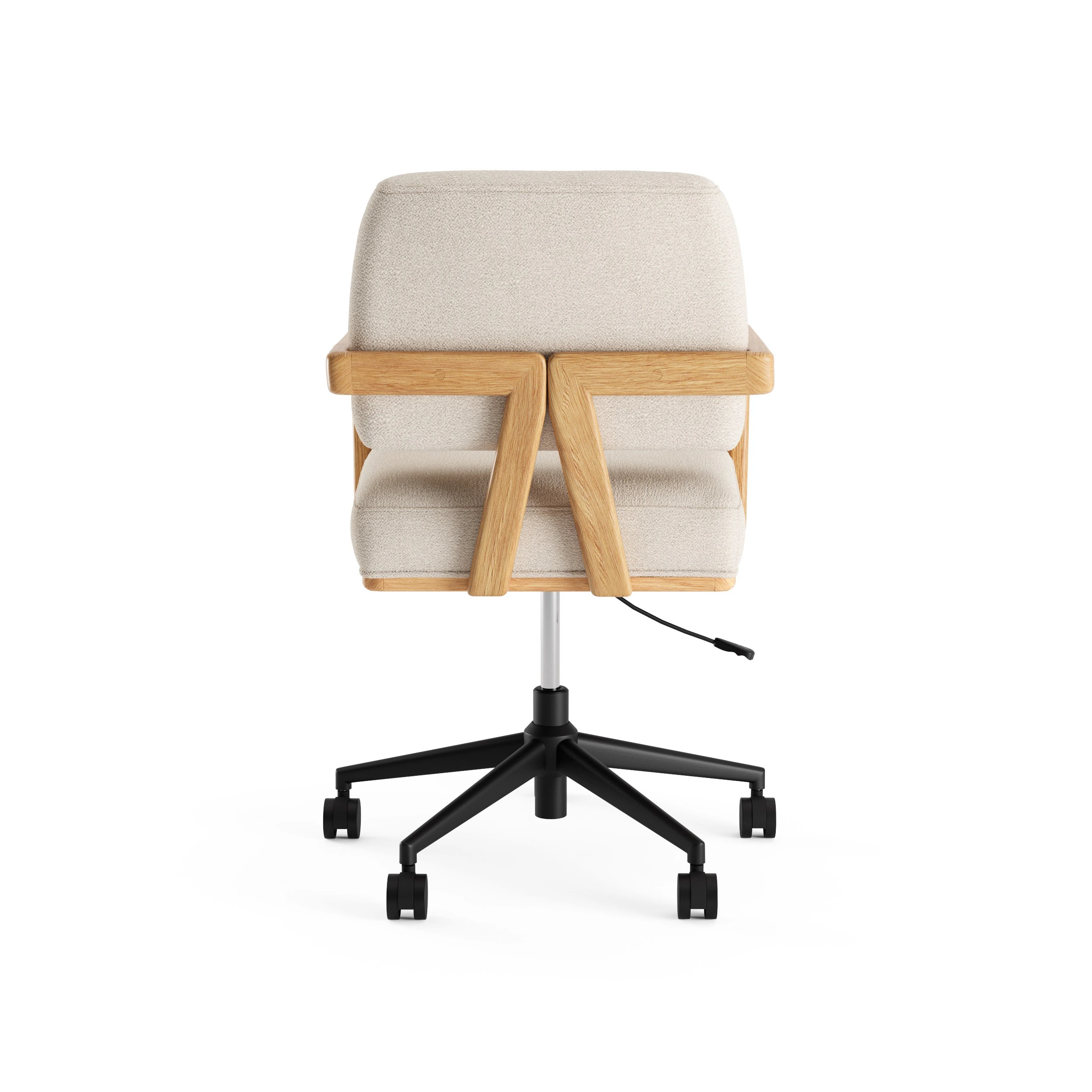 Aquila Office Chair - Ivory Wool Bouclé - Image 5