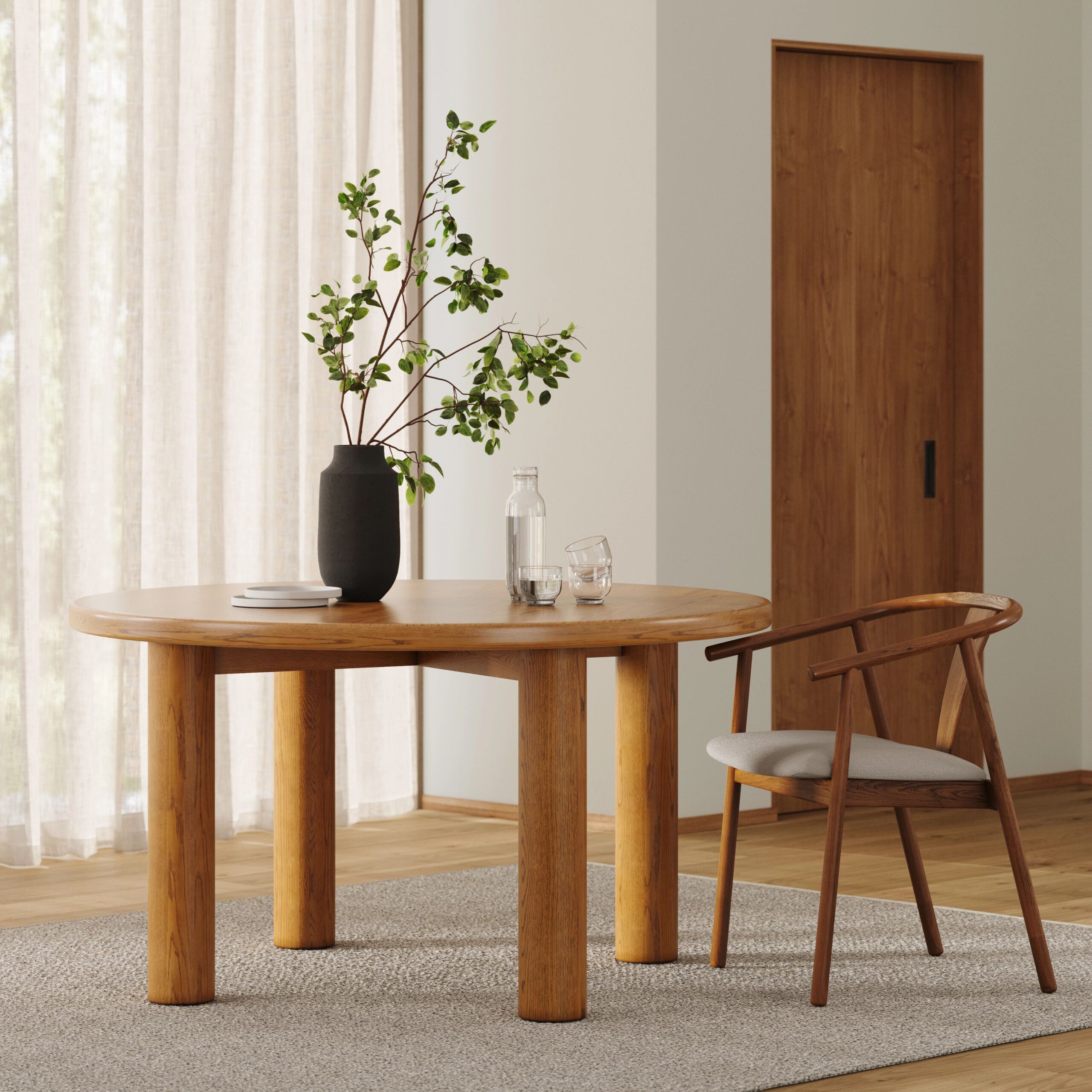 Adel 55.5_ Round Dining Table - Smoked Oak-20260127T133956Z-3-001 - Image 7