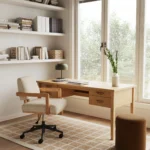 Aquila Office Chair - Ivory Wool Bouclé