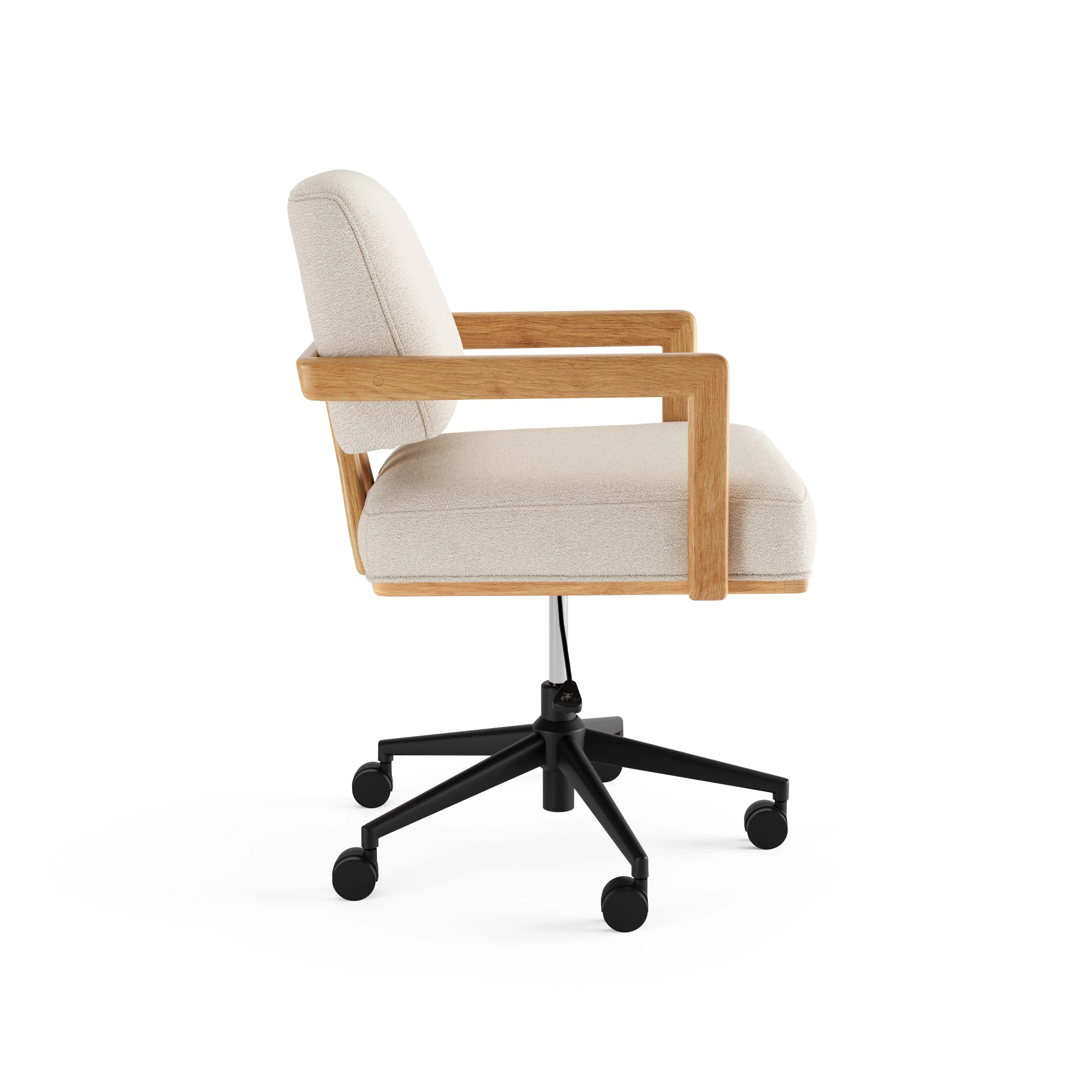 Aquila Office Chair - Ivory Wool Bouclé - Image 3