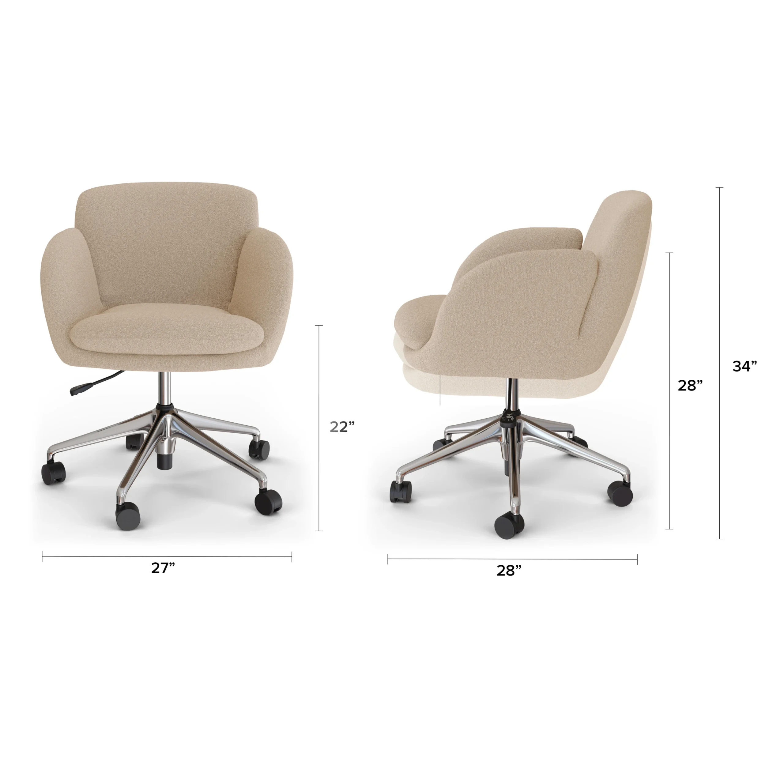 Bea Office Chair - Ratine Buff - Image 6