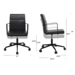 Gerven Leather Office Chair - Oxford Black