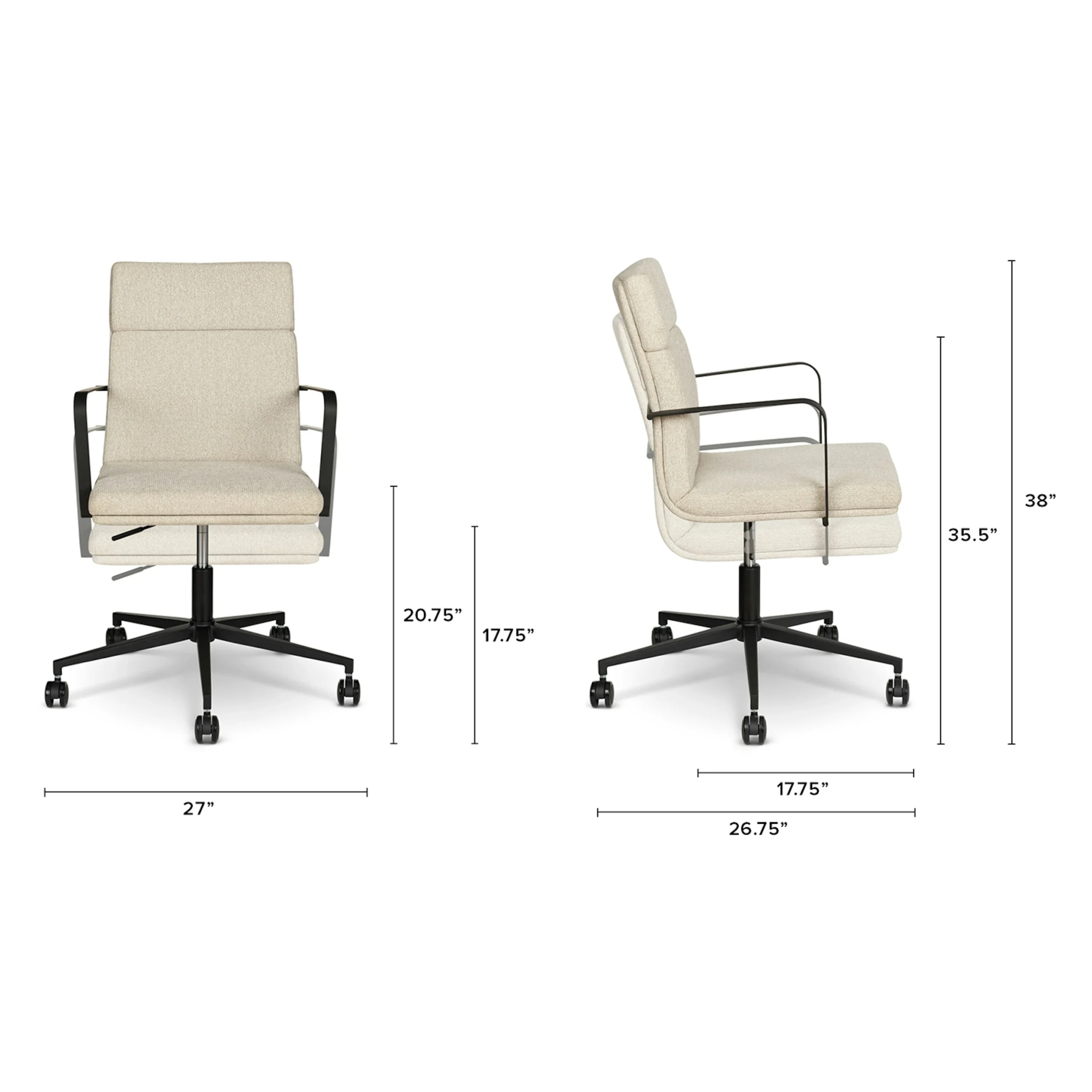 Gerven Office Chair - Cobblestone Ivory - Image 2