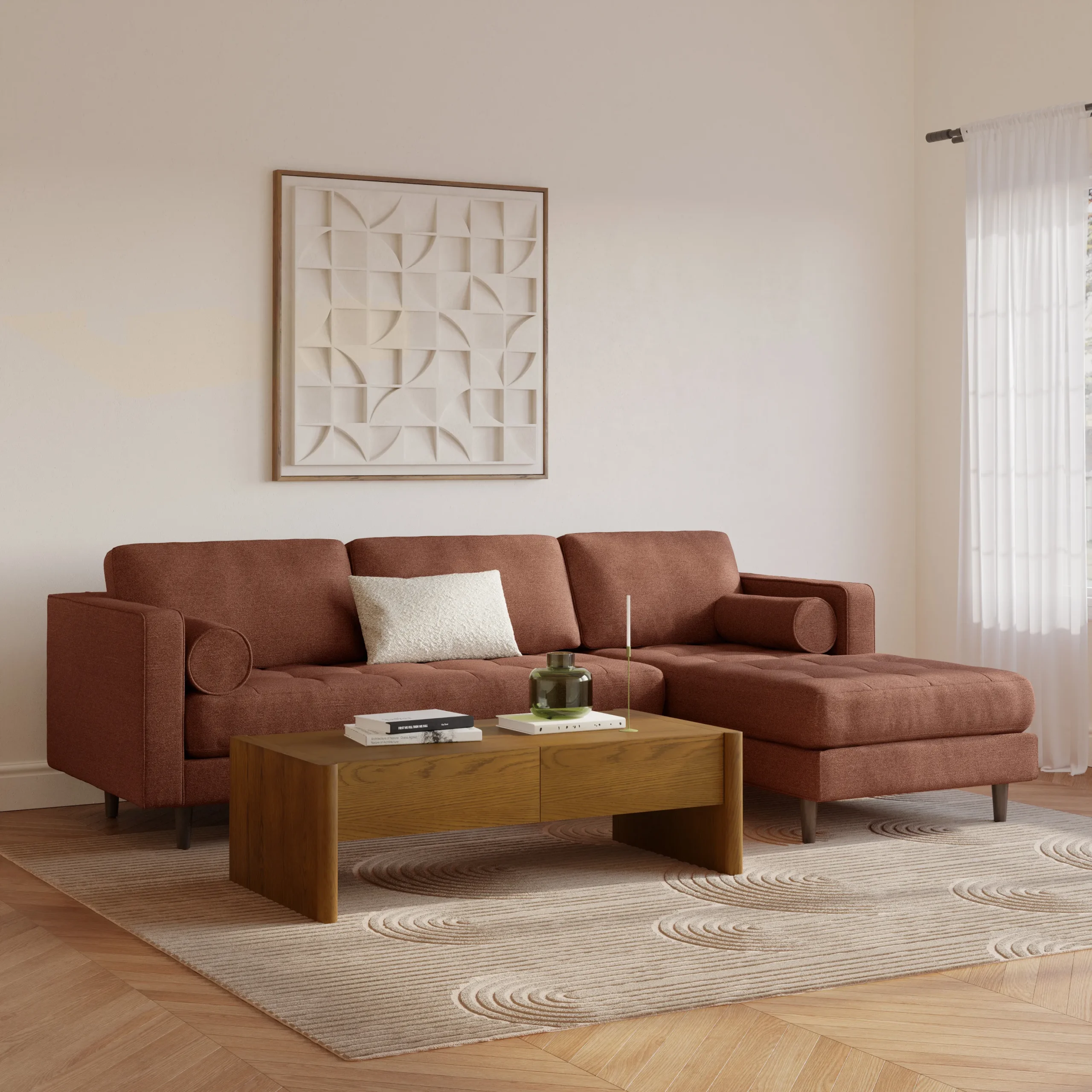 Sven 100_ Tufted Right Sectional - Ratine Oxide