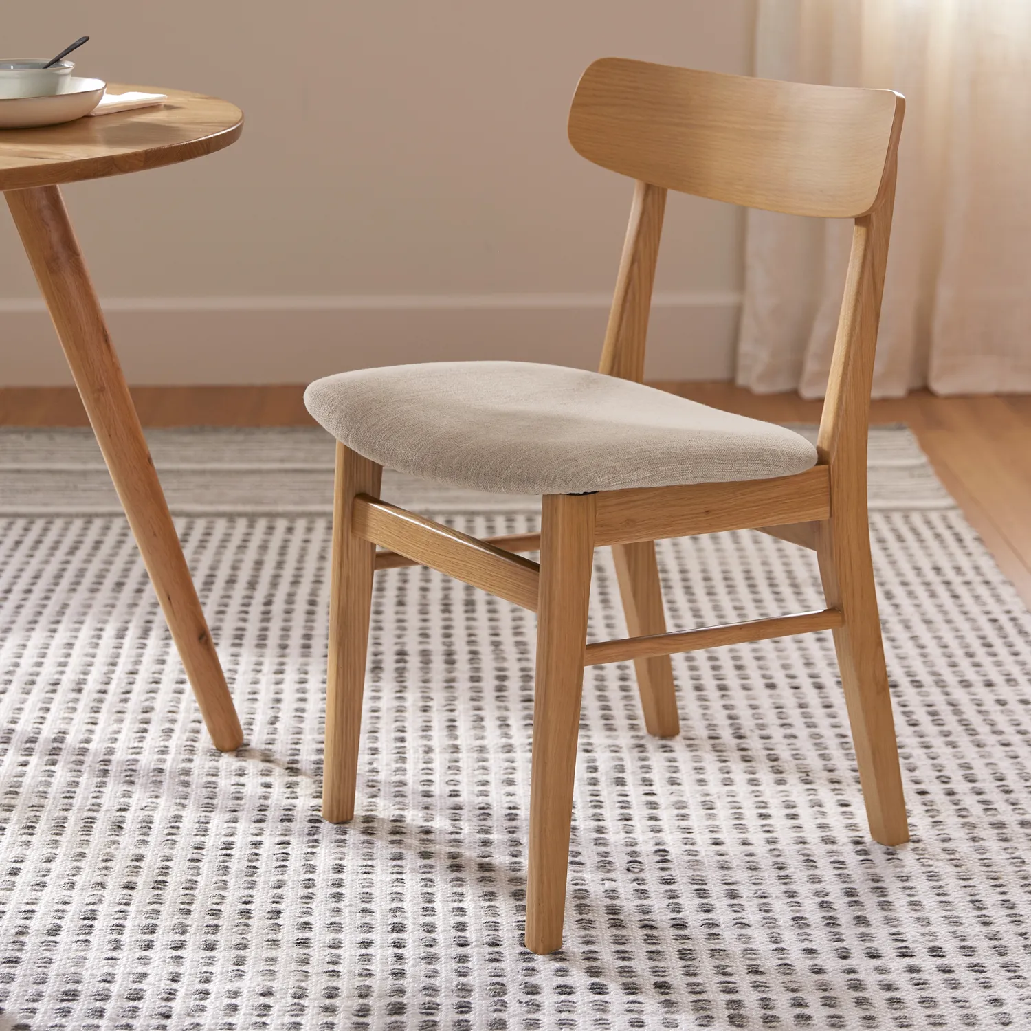 Ecole Dining Chair - Oak and Welsh Taupe - Image 2