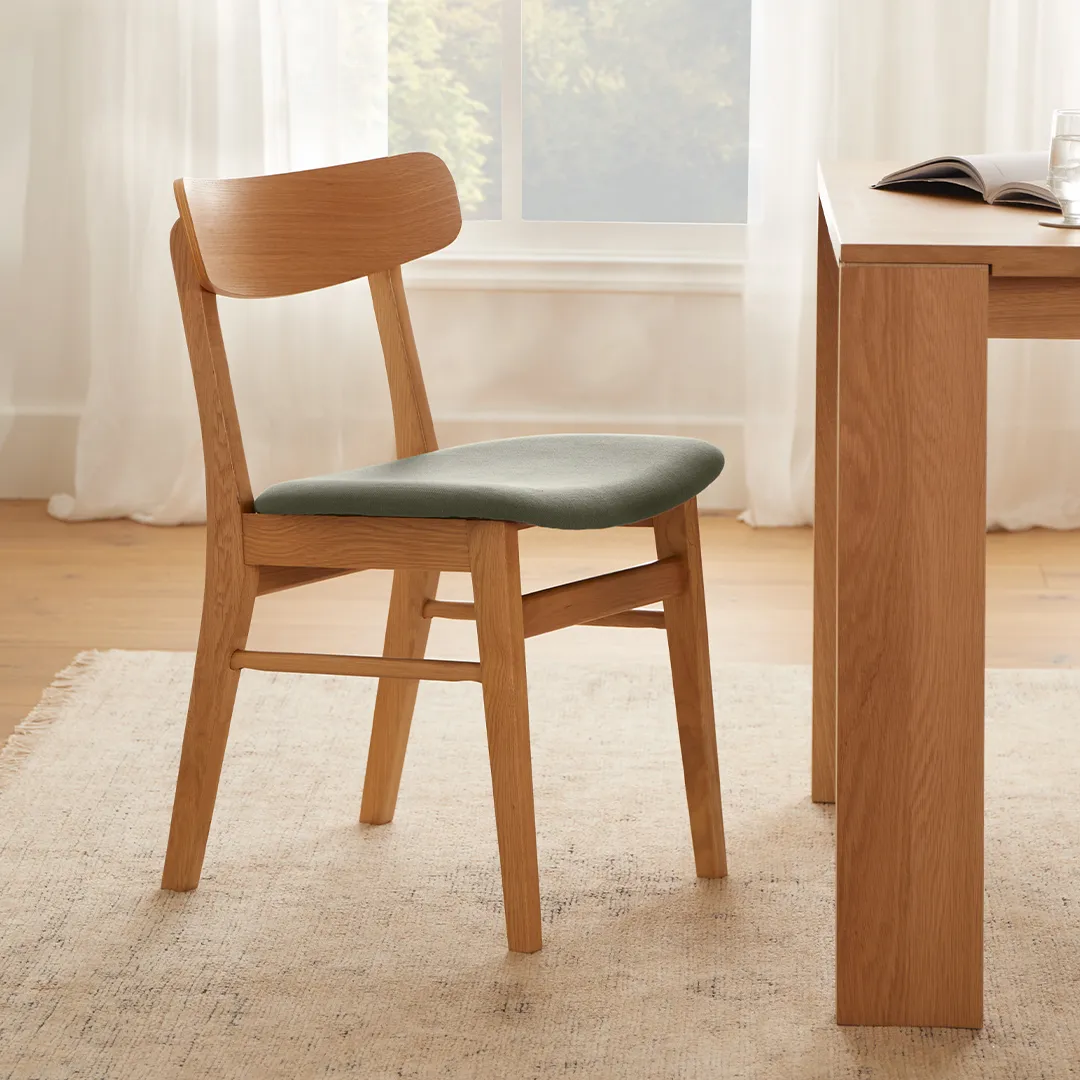 Ecole Dining Chair - Oak and Welsh Green - Image 2