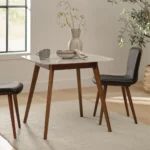 Vena Cafe Table - Walnut and Marble