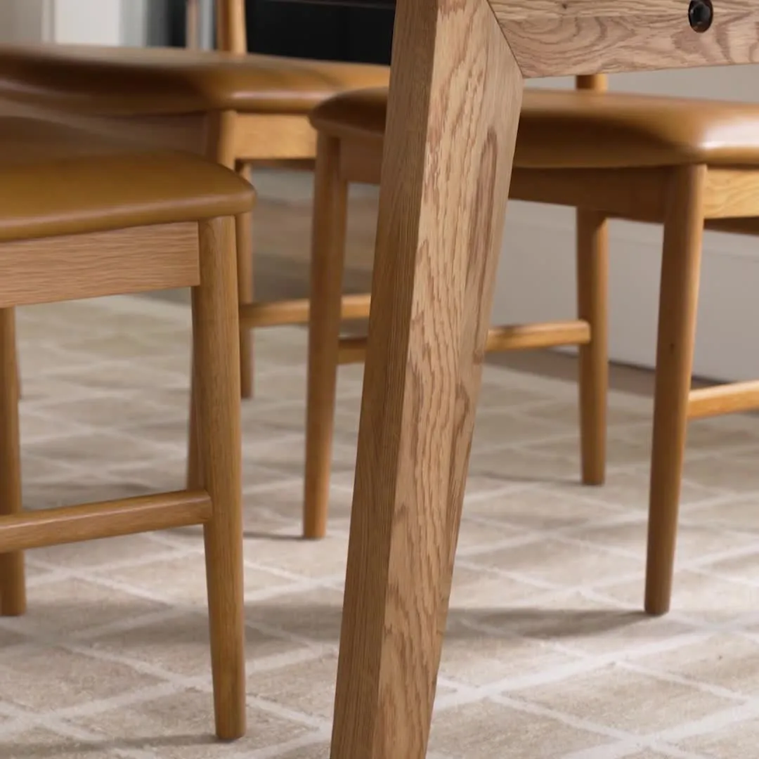 Madera 71_ Solid Wood Dining Table - Oak - Image 2