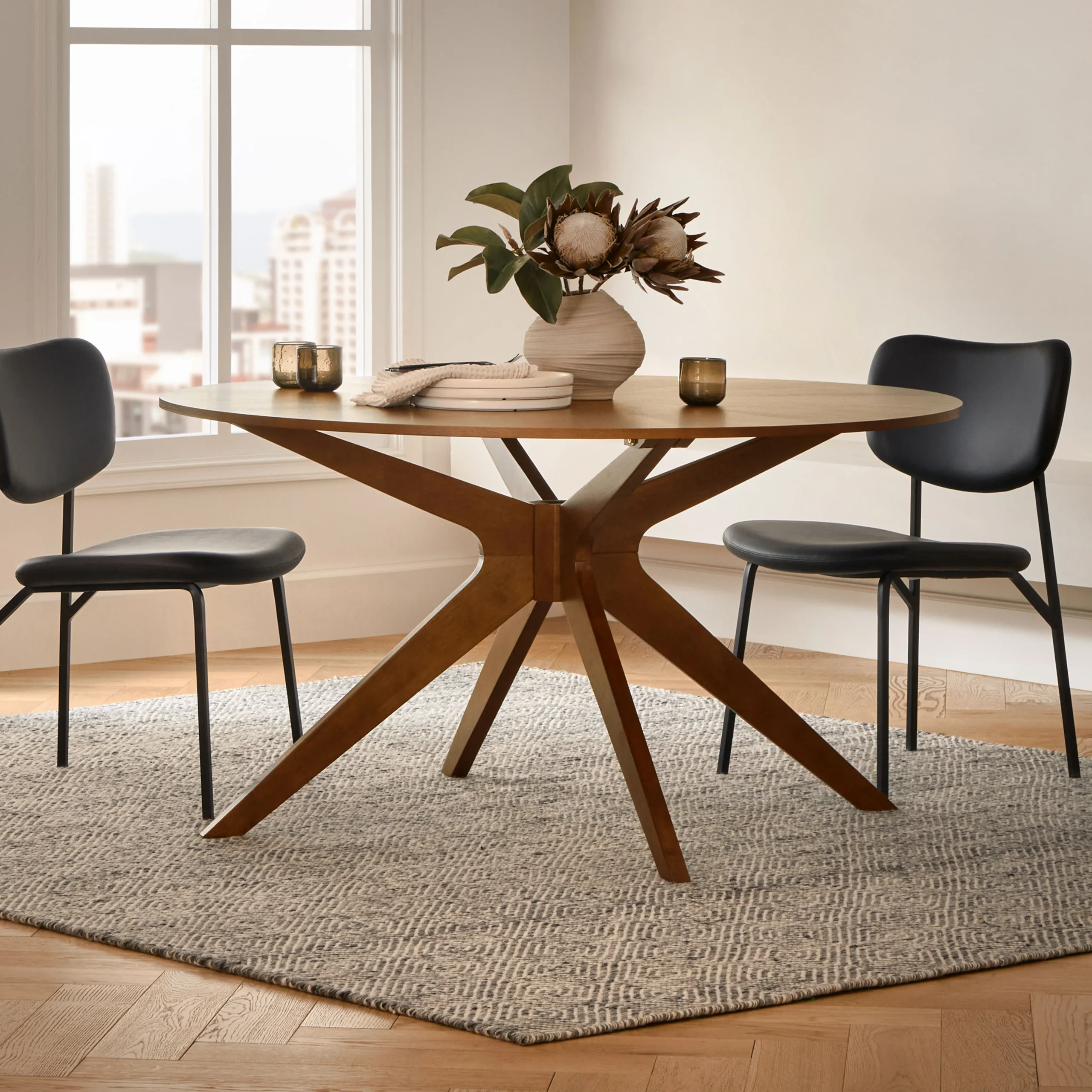 Conan 54_ Round Dining Table - Walnut