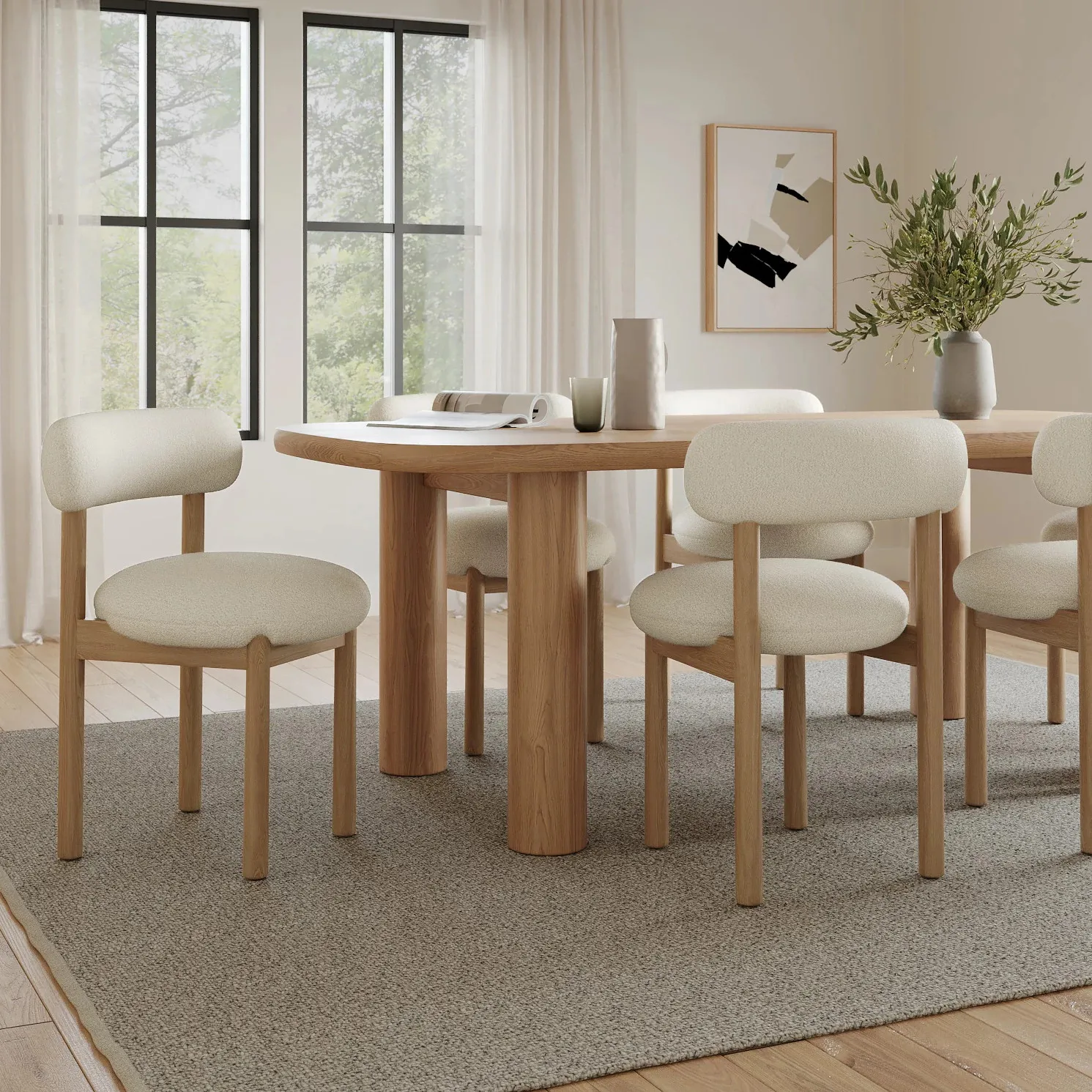 Adel 82.5_ Dining Table - White Oak - Image 2