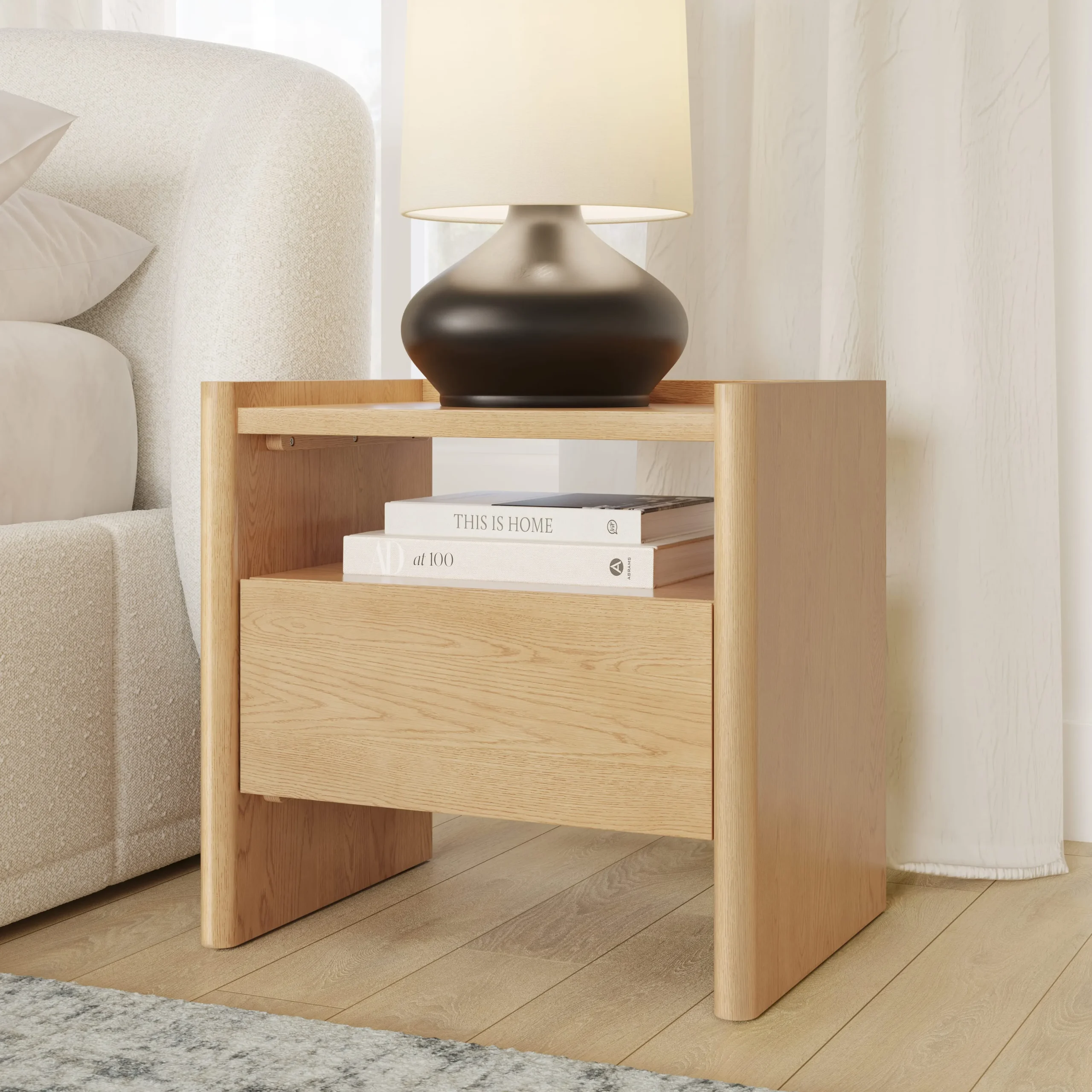 Torme 1-Drawer Nightstand - White Oak - Image 2