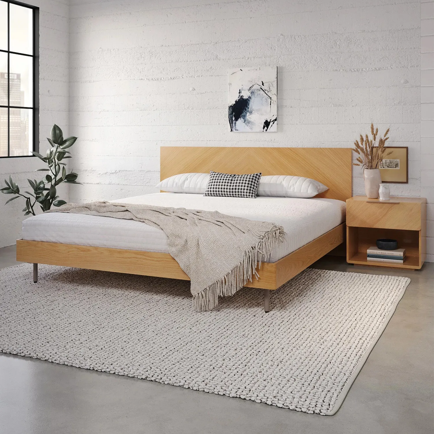 Nera 1-Drawer Nightstand - Oak - Image 2
