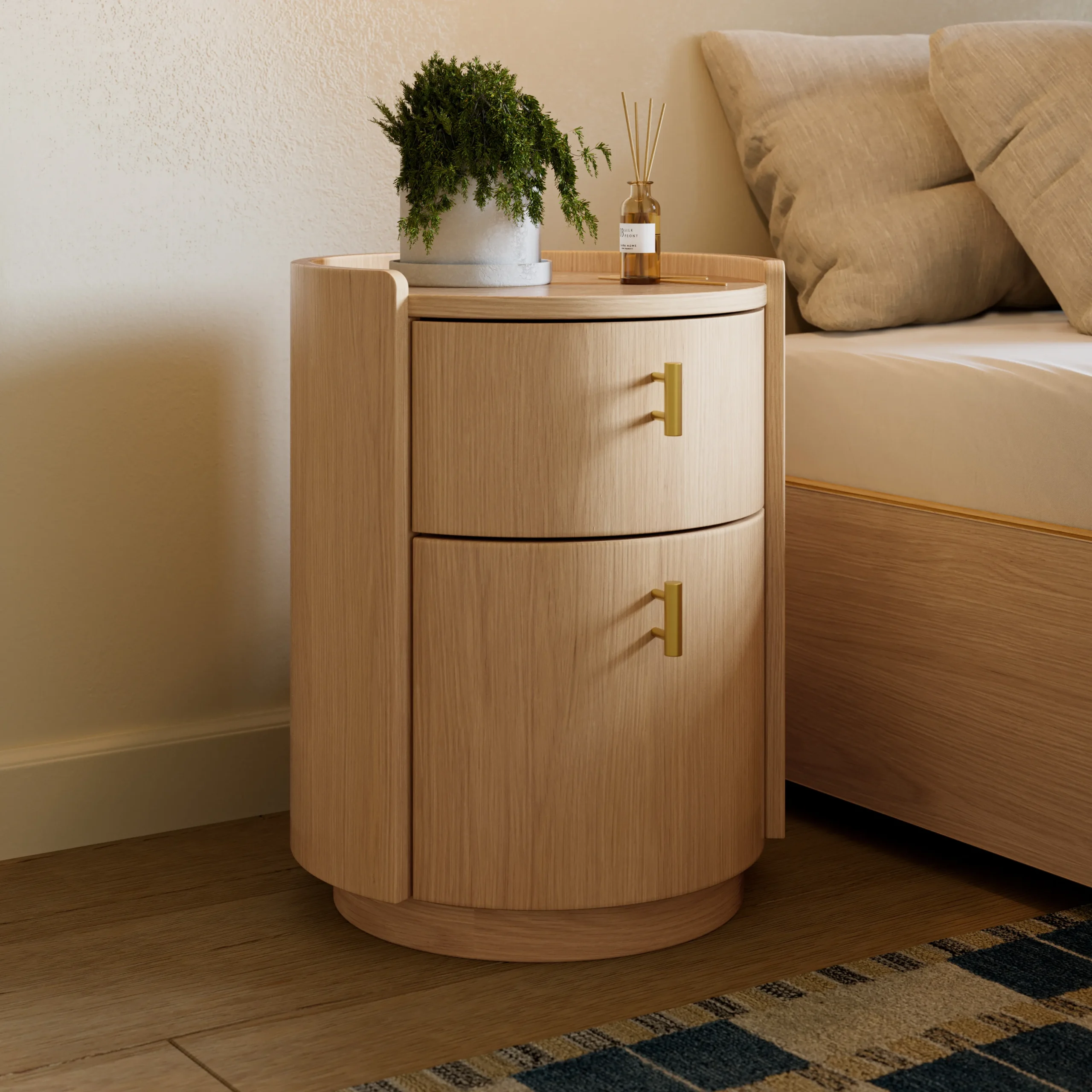 Miila 2-Drawer Nightstand - White Oak - Image 2