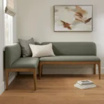 Armless Banquette - Smoked Oak and Hestia Gray