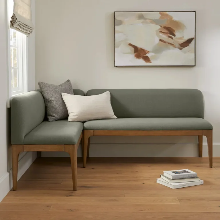 Armless Banquette - Smoked Oak and Hestia Gray