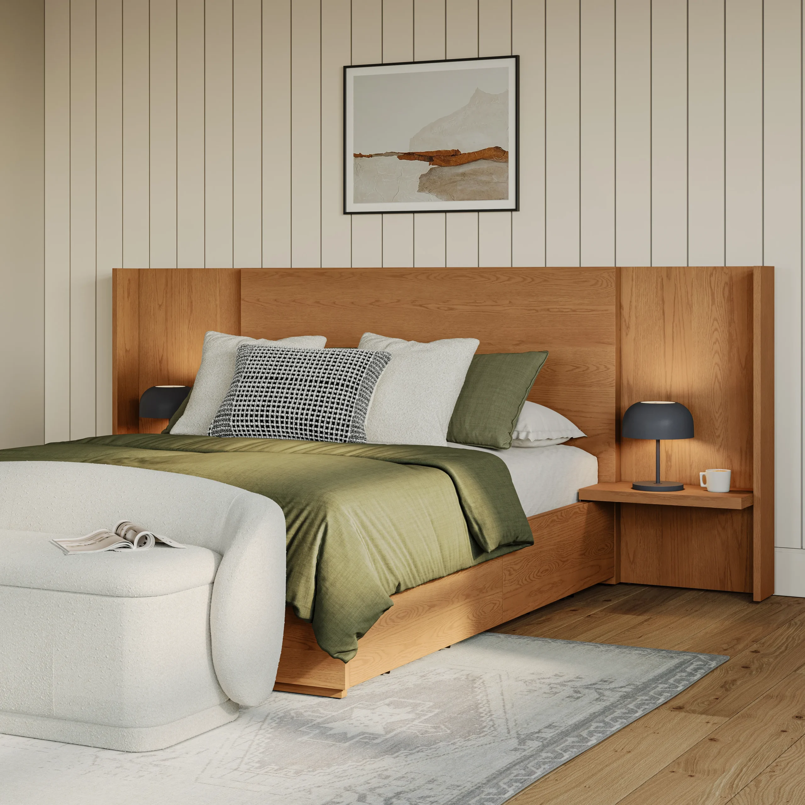 Leif Nightstand Extension Set - Smoked Oak