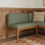 Armless Banquette - Smoked Oak and Welsh Green
