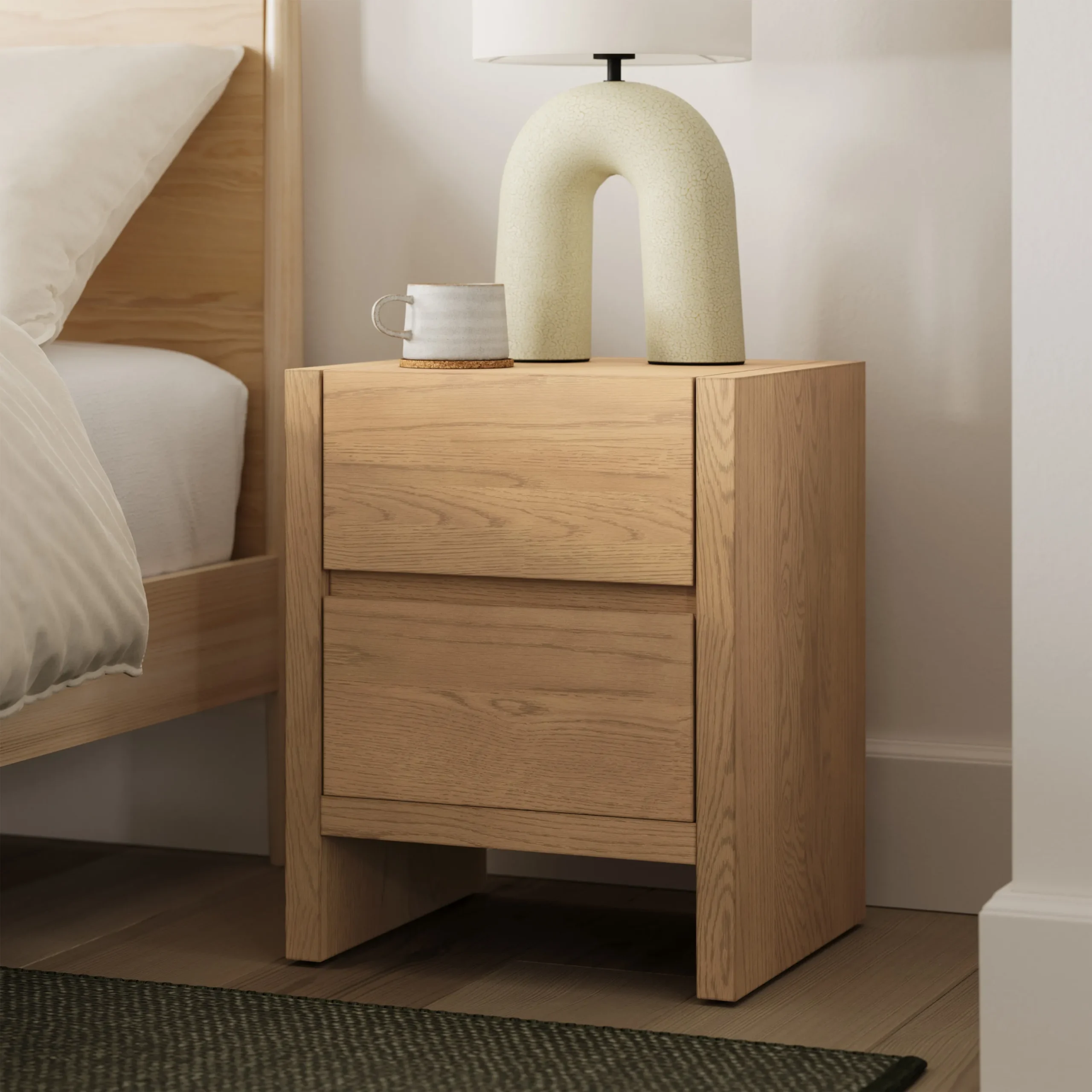 Leif 2-Drawer Nightstand - White Oak - Image 2