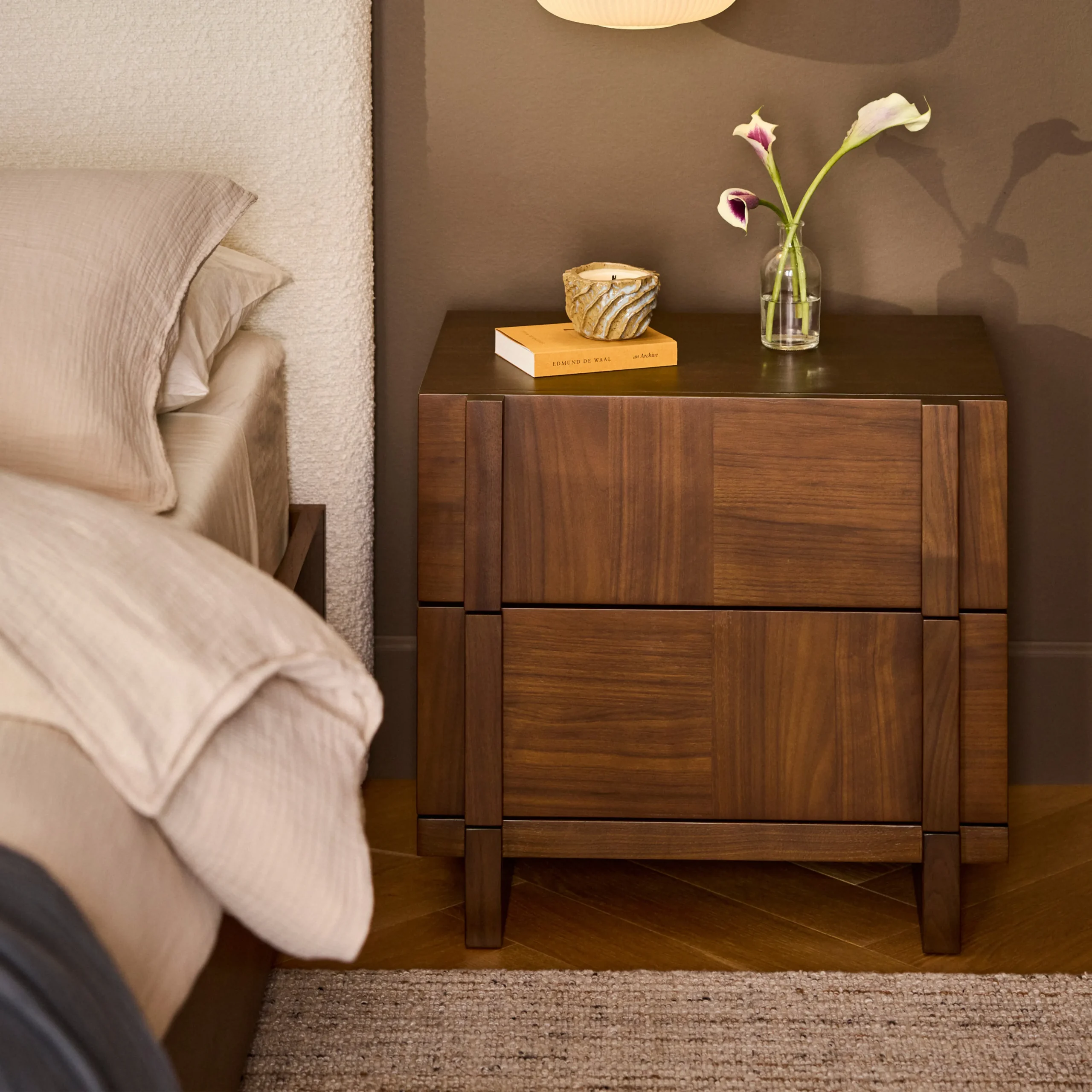 Ayra 2-Drawer Nightstand - Walnut - Image 2