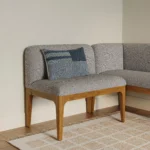 Armless Banquette - Smoked Oak and Hestia Gray