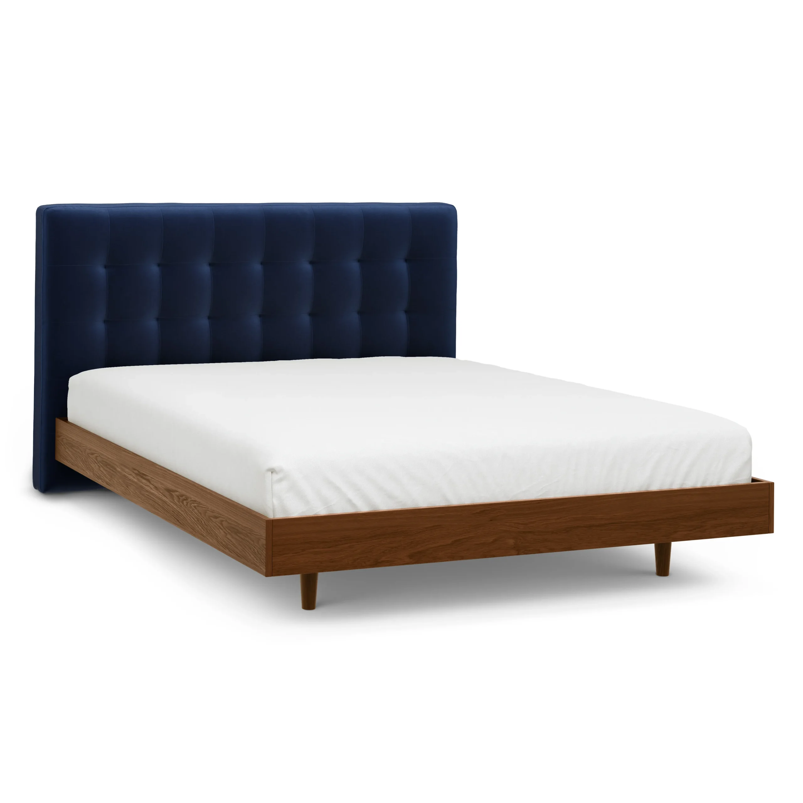 Sven Queen Tufted Velvet Headboard - Plush Cascadia Blue