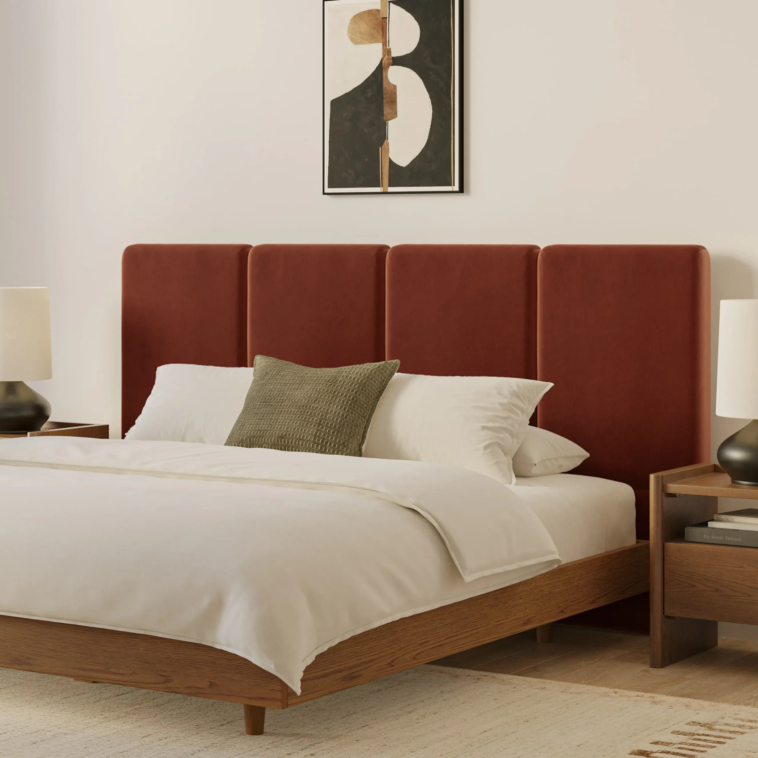 Noel King Velvet Headboard - Hale Rust - Image 2