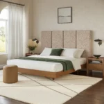Noel King Tall Headboard - Sandstone Wool Bouclé