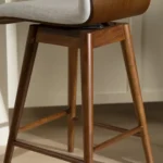 Sede Swivel Counter Stool - Walnut and Mist Gray