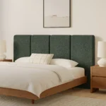 Noel King Headboard - Green Wool Bouclé