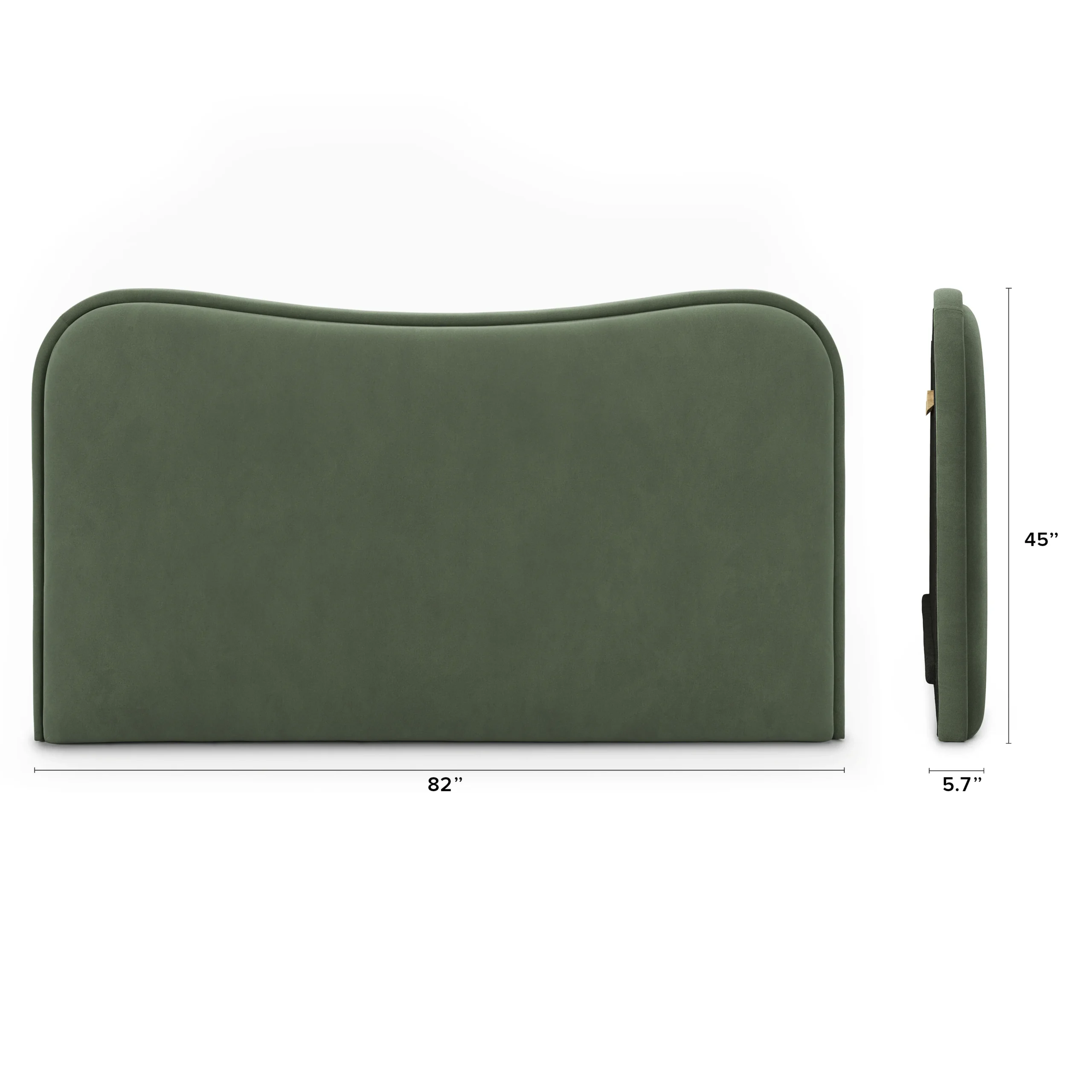 Makoa King Velvet Headboard - Plush Pacific Green - Image 2