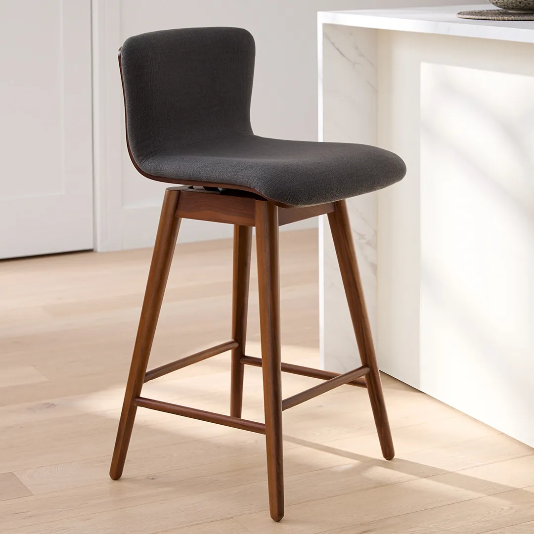 Sede Swivel Counter Stool - Walnut and Miller Gray - Image 2