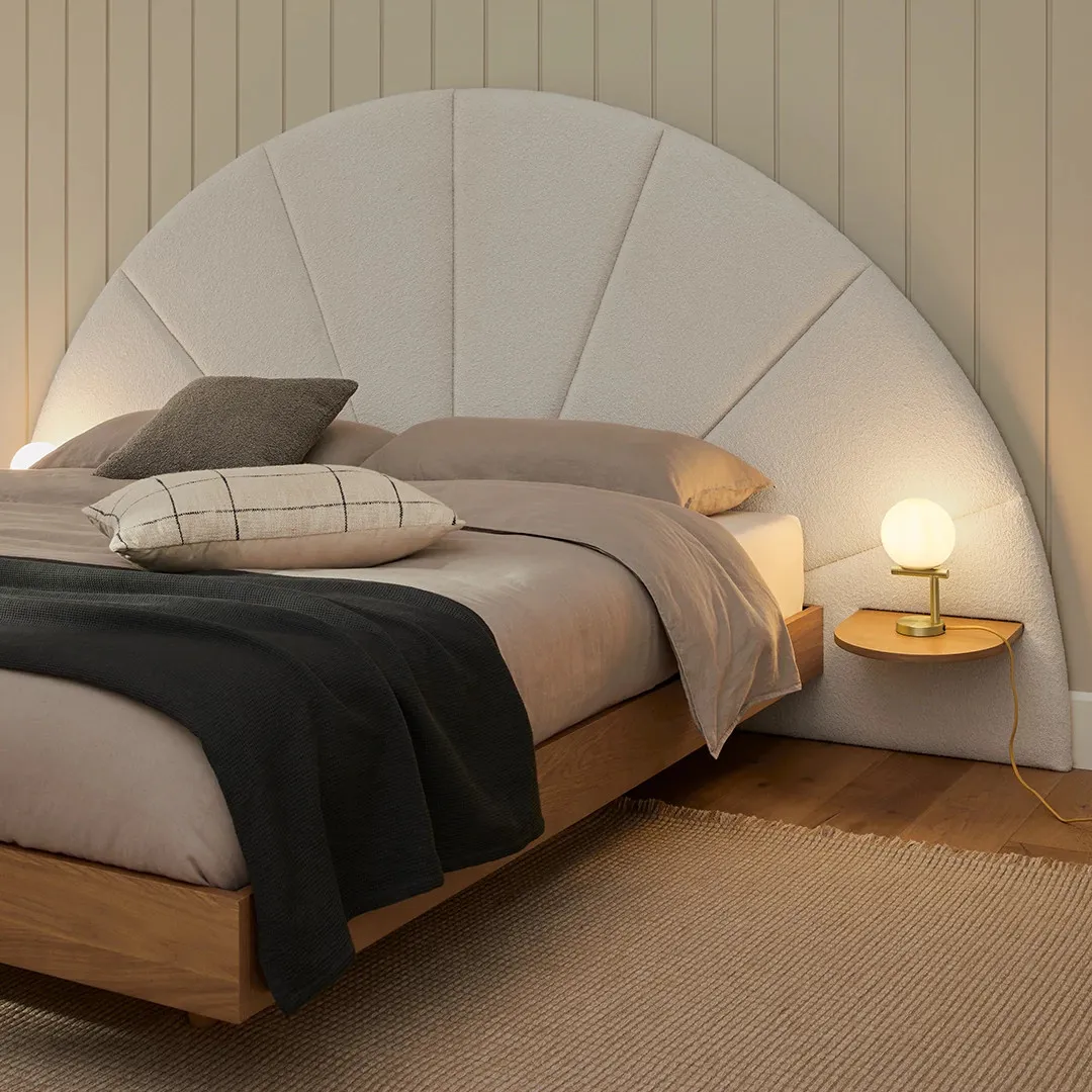 Almelo Queen Headboard - Ivory Wool Bouclé - Image 2