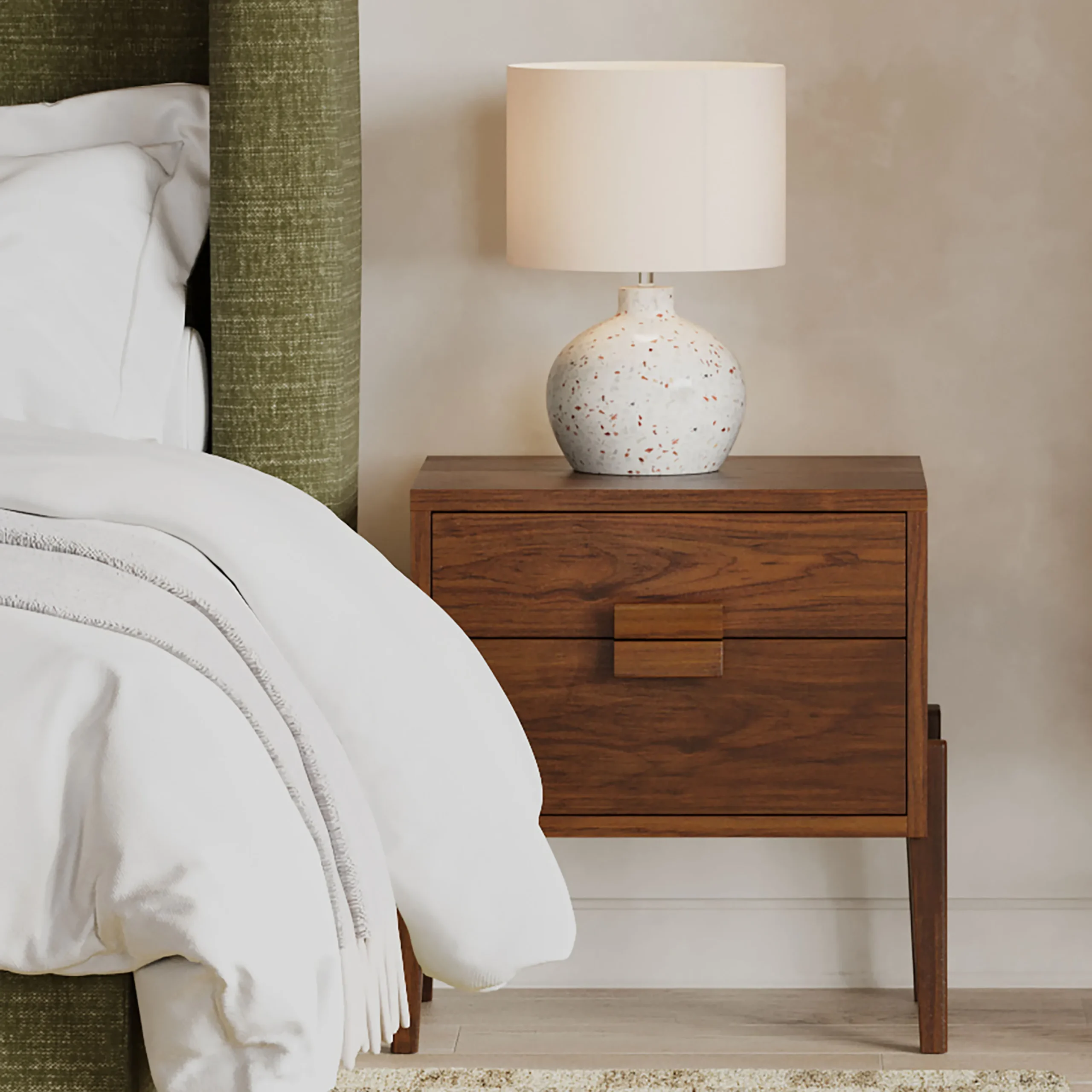 Vireo 2-Drawer Nightstand - Walnut - Image 2