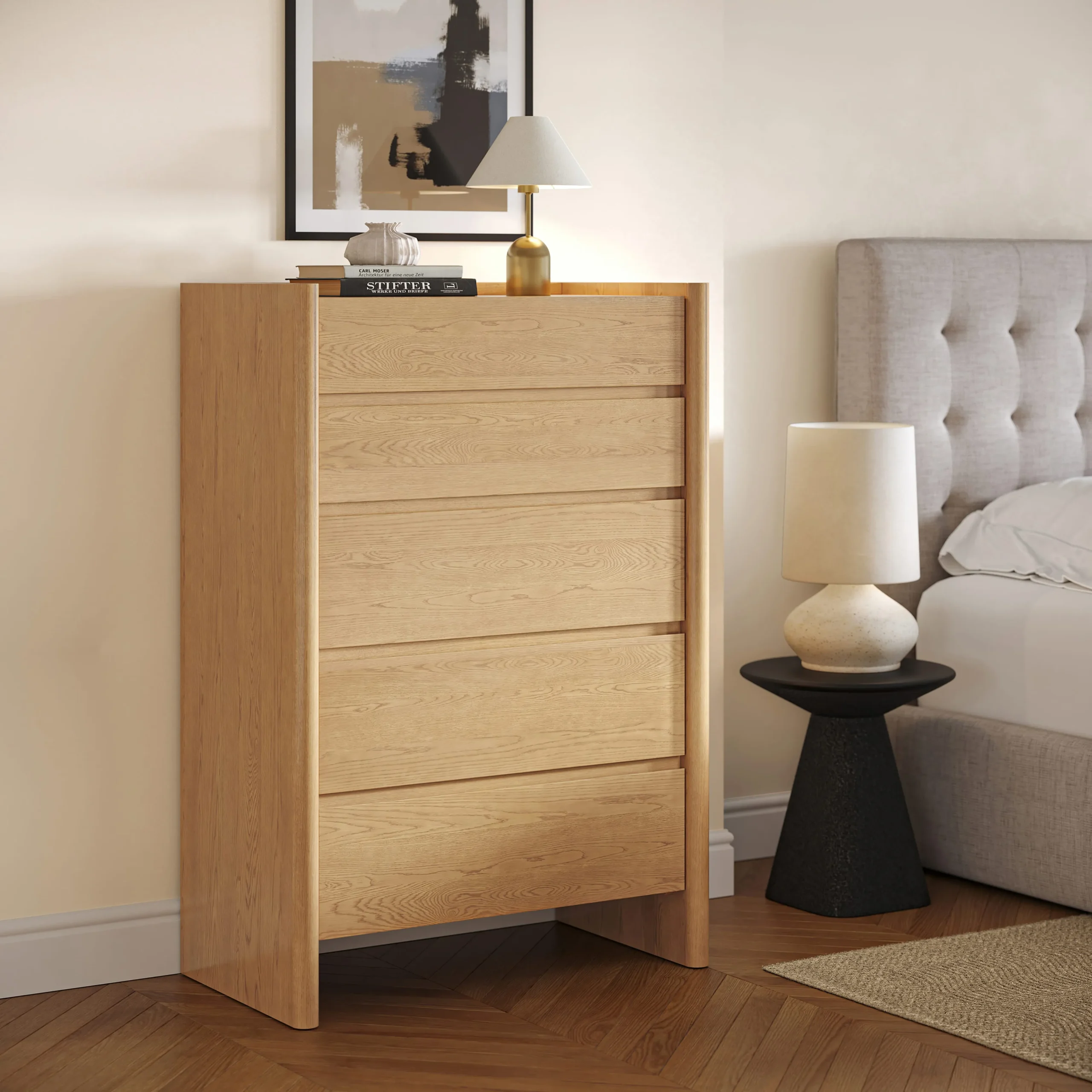 Torme 5-Drawer Chest - White Oak - Image 2