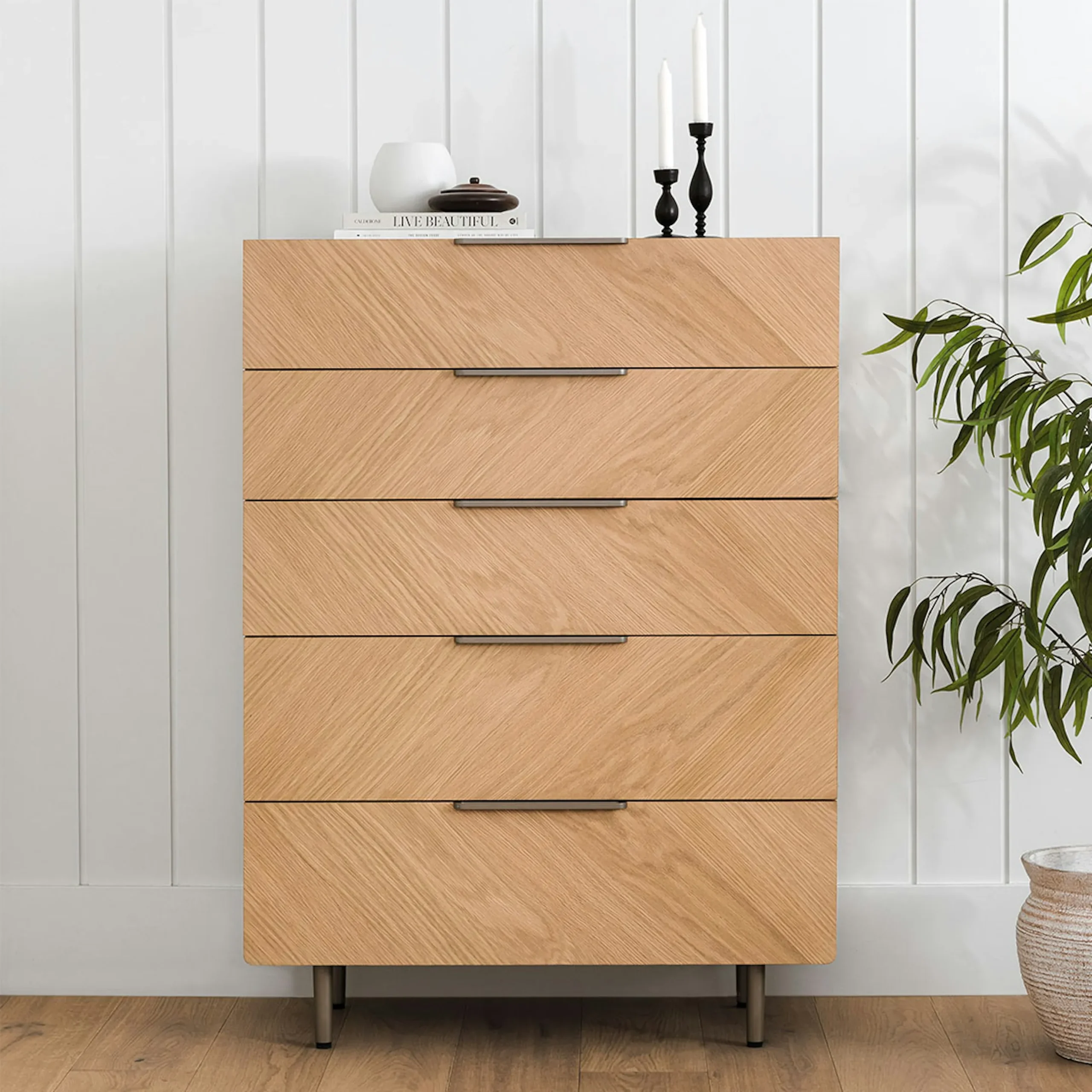 Nera 5-Drawer Chest - Oak - Image 2