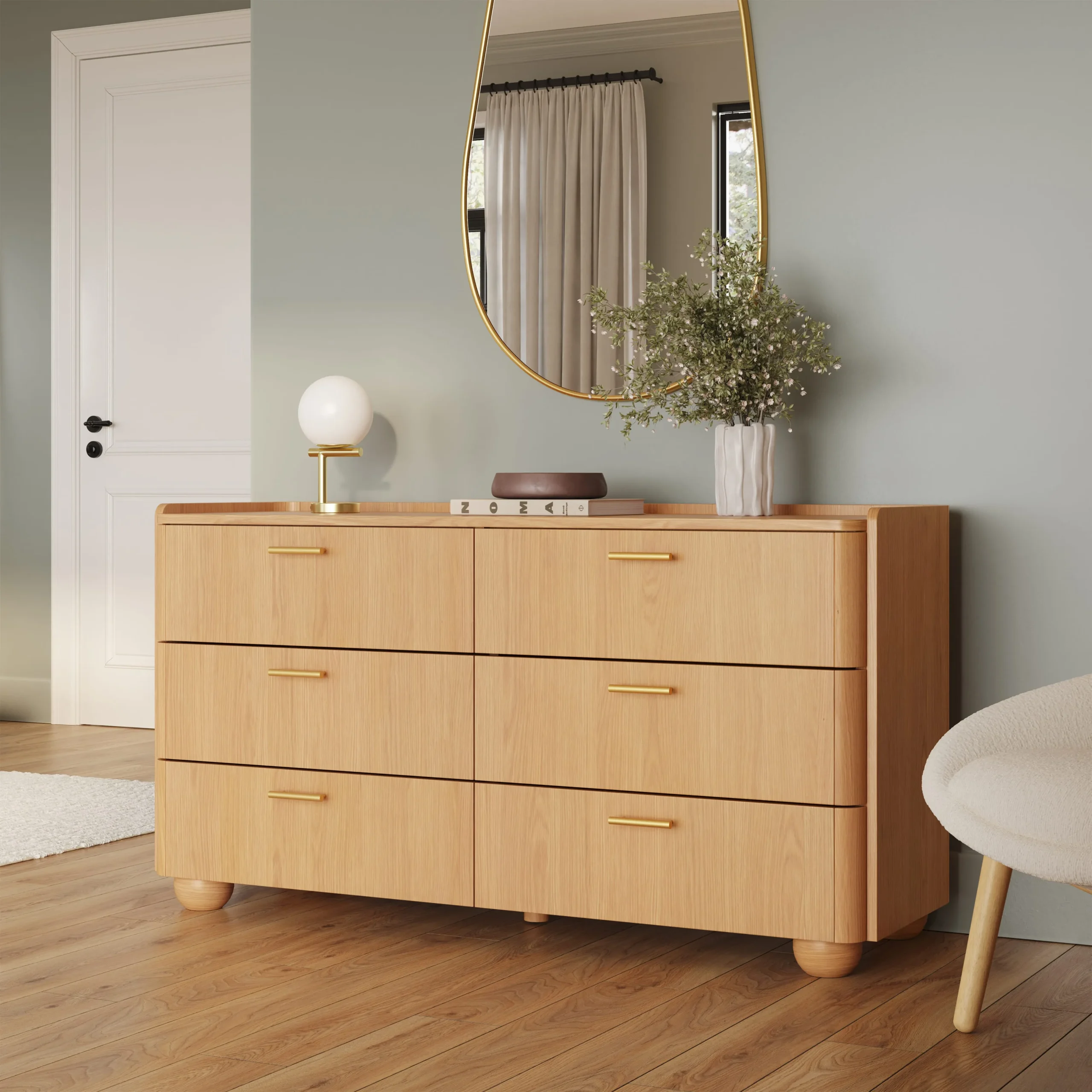 Miila 6-Drawer Double Dresser - White Oak - Image 2
