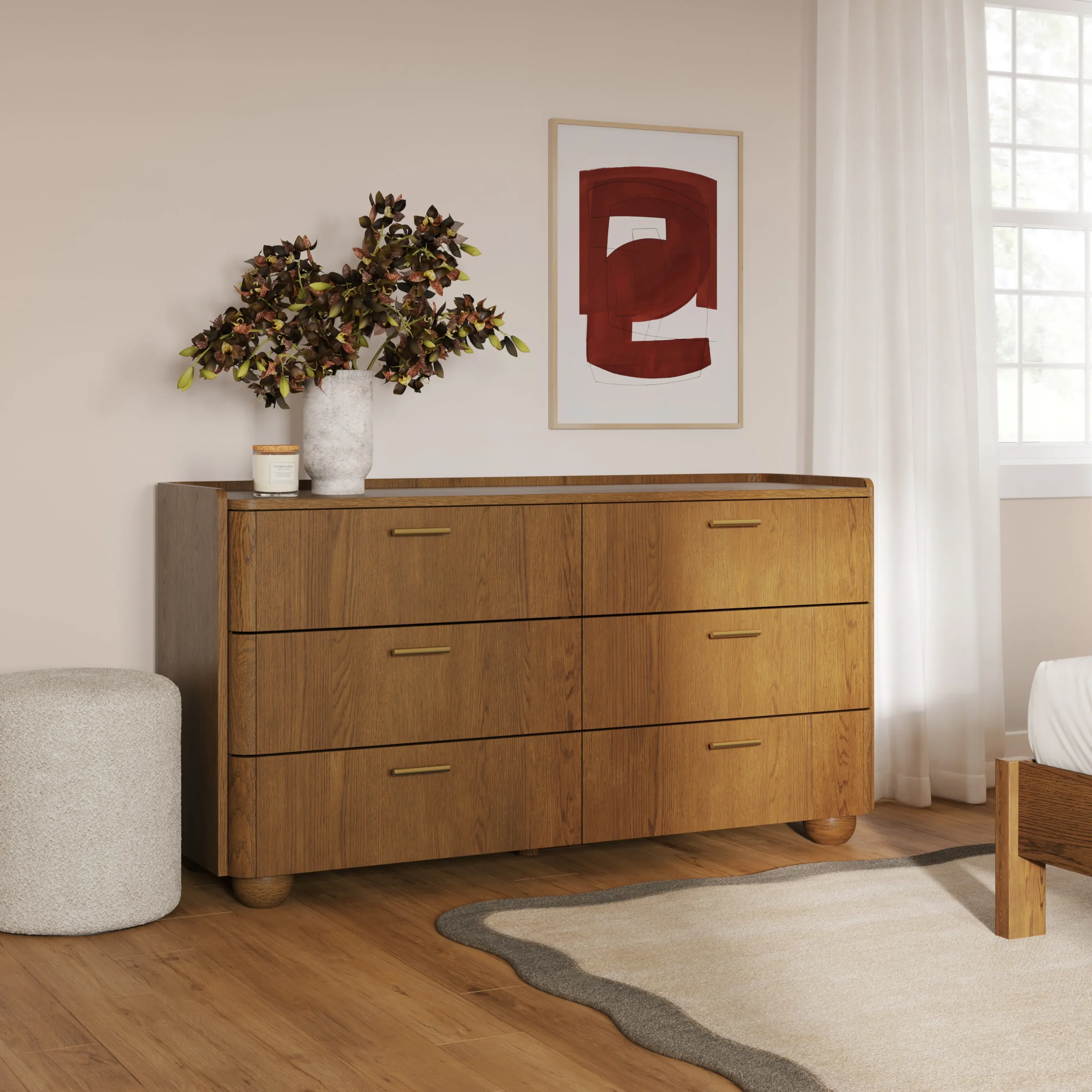 Miila 6-Drawer Double Dresser - Smoked Oak - Image 2