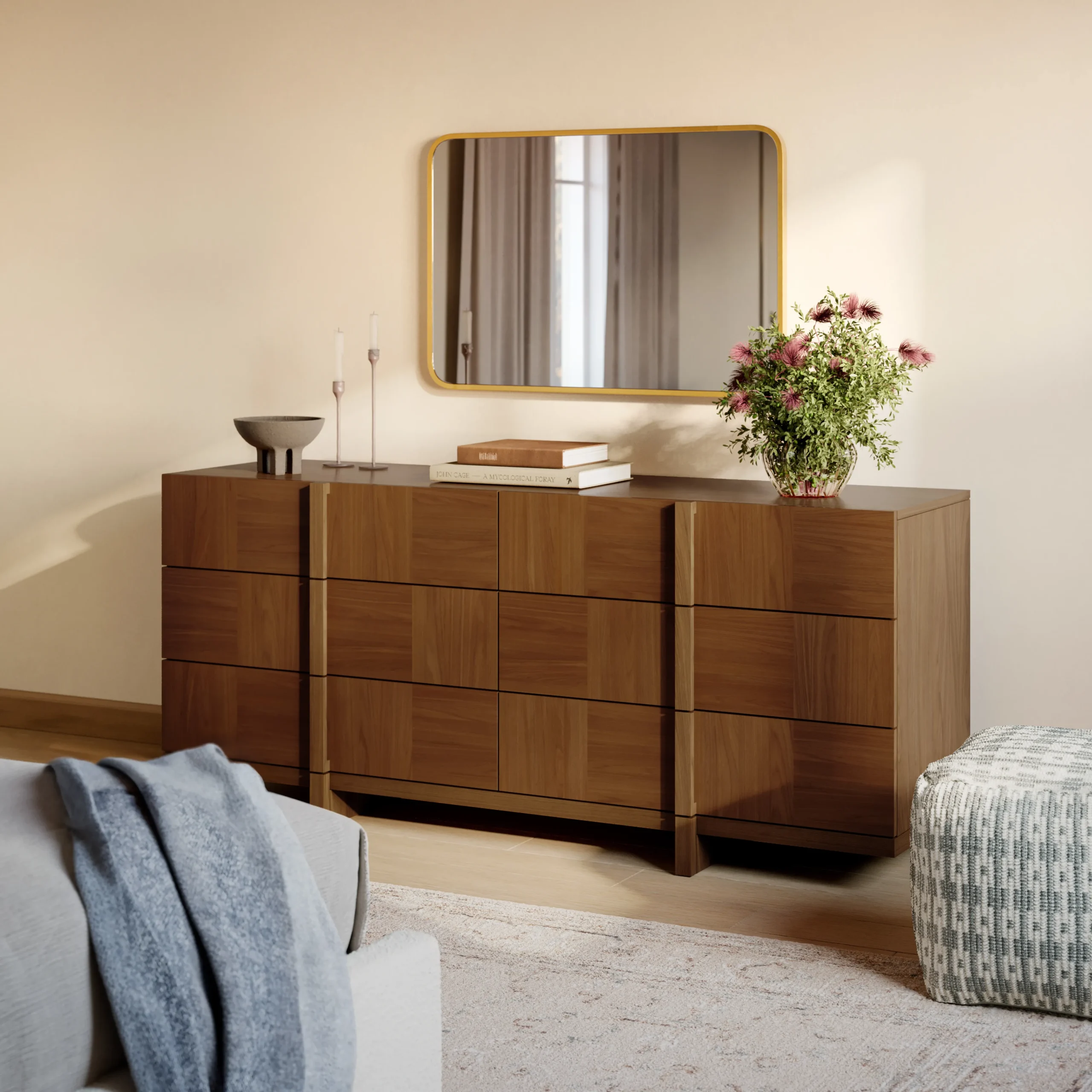 Ayra 6-Drawer Double Dresser - Walnut - Image 2