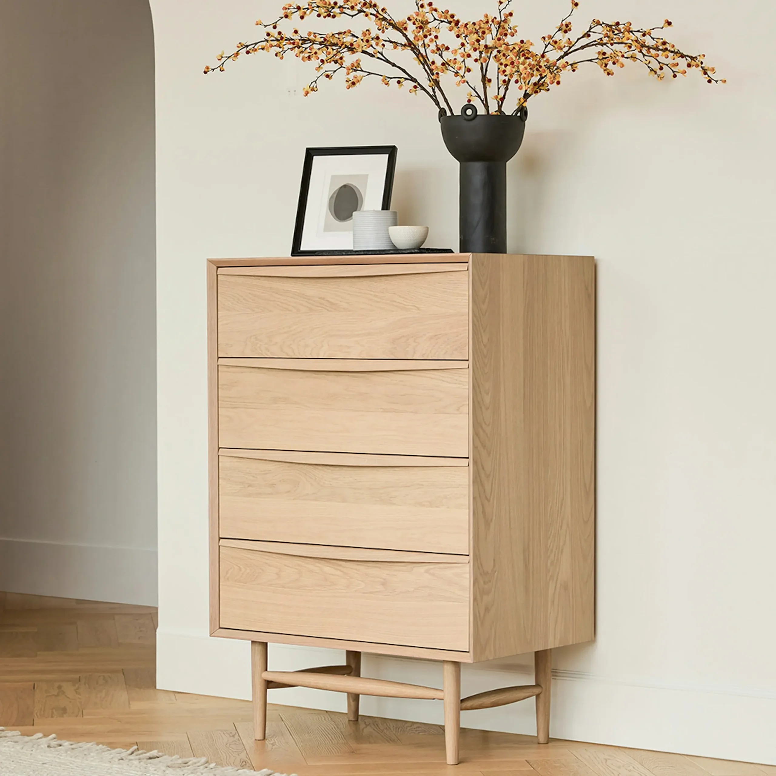 Lenia 4-Drawer Chest - White Oak - Image 2