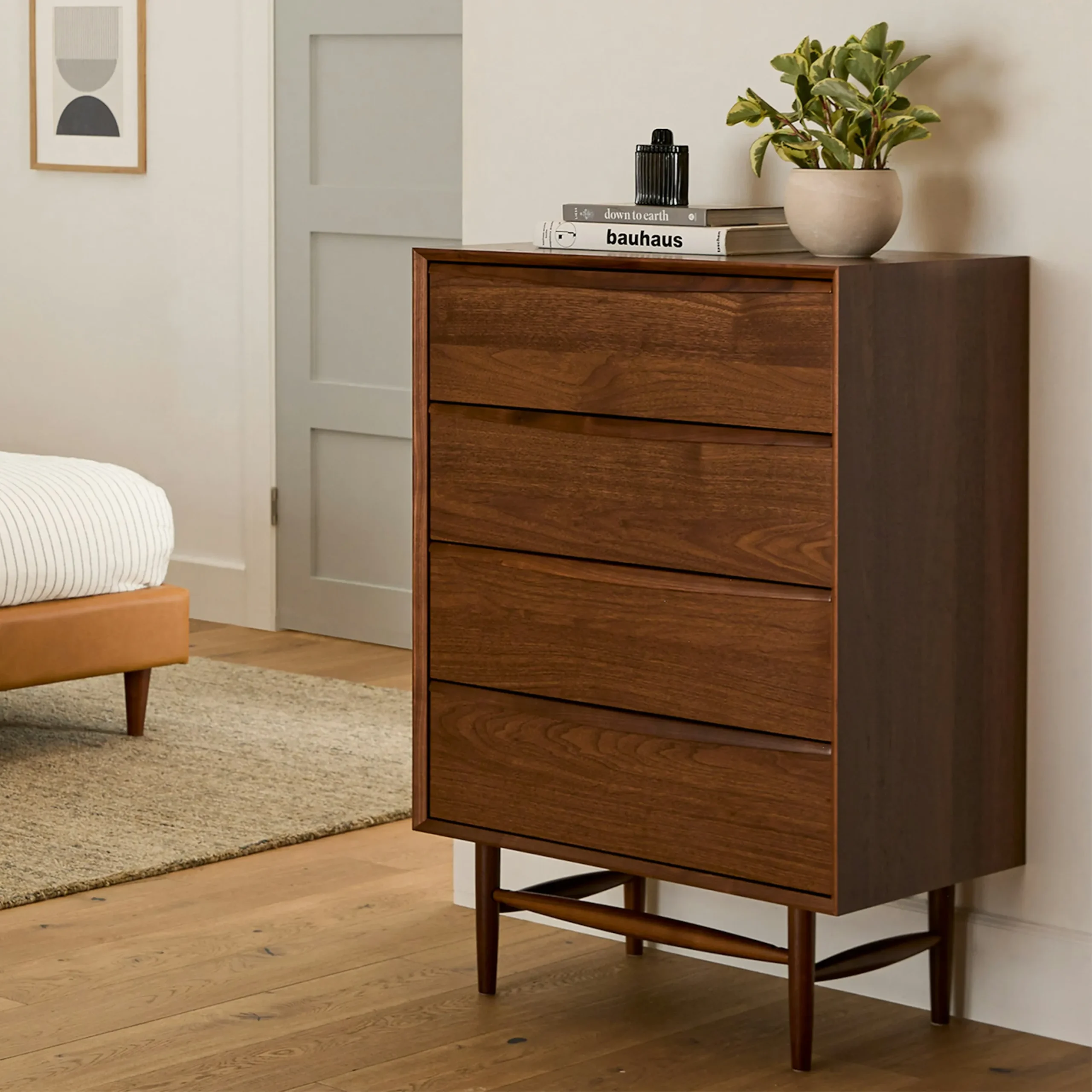 Lenia 4-Drawer Chest - Walnut - Image 2