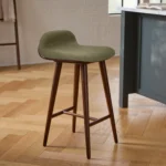 Sede Counter Stool - Walnut and Olio Green