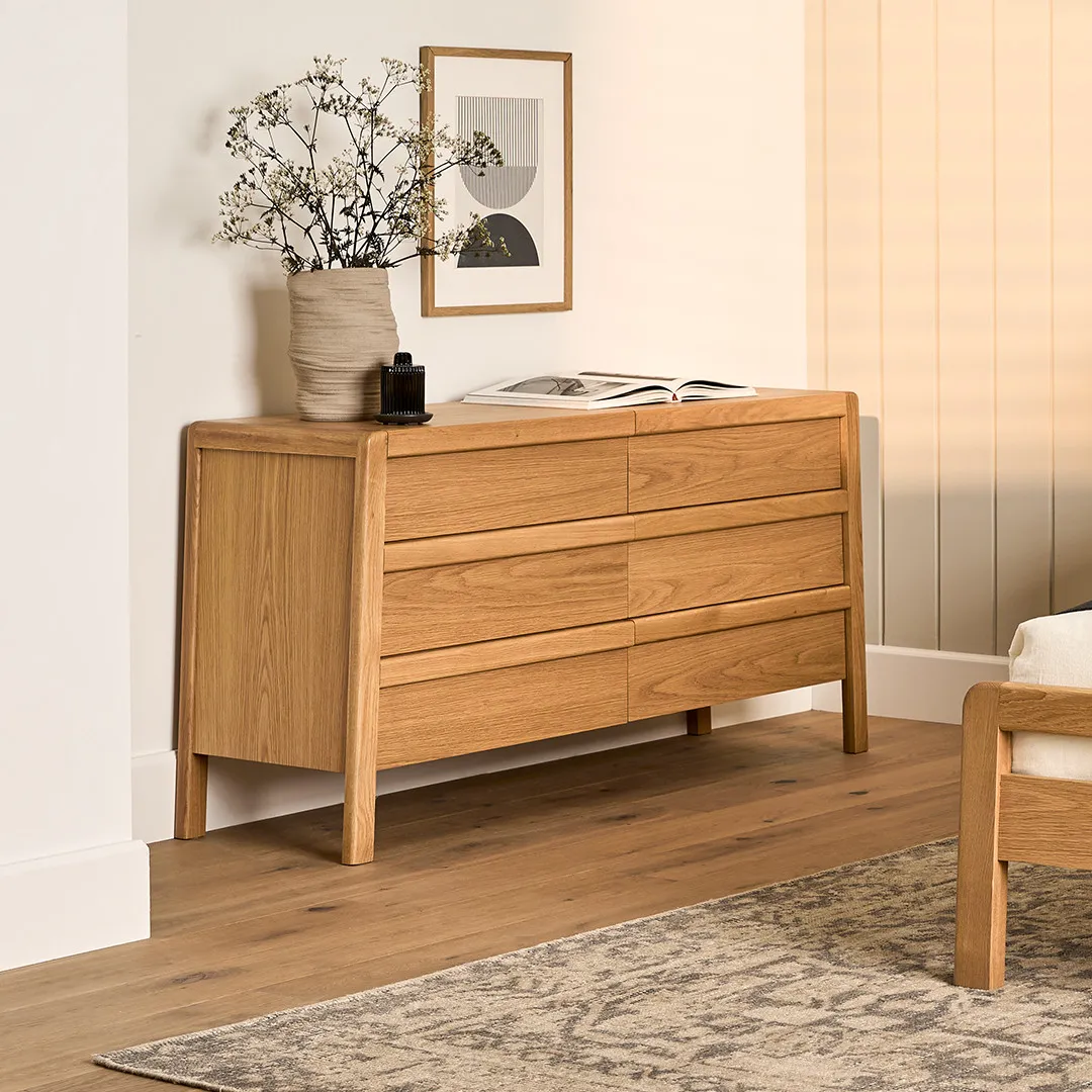 Dalsa 6-Drawer Double Dresser - Natural Oak - Image 2