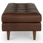 Sven 56_ Tufted Leather Bench - Charme Chocolat